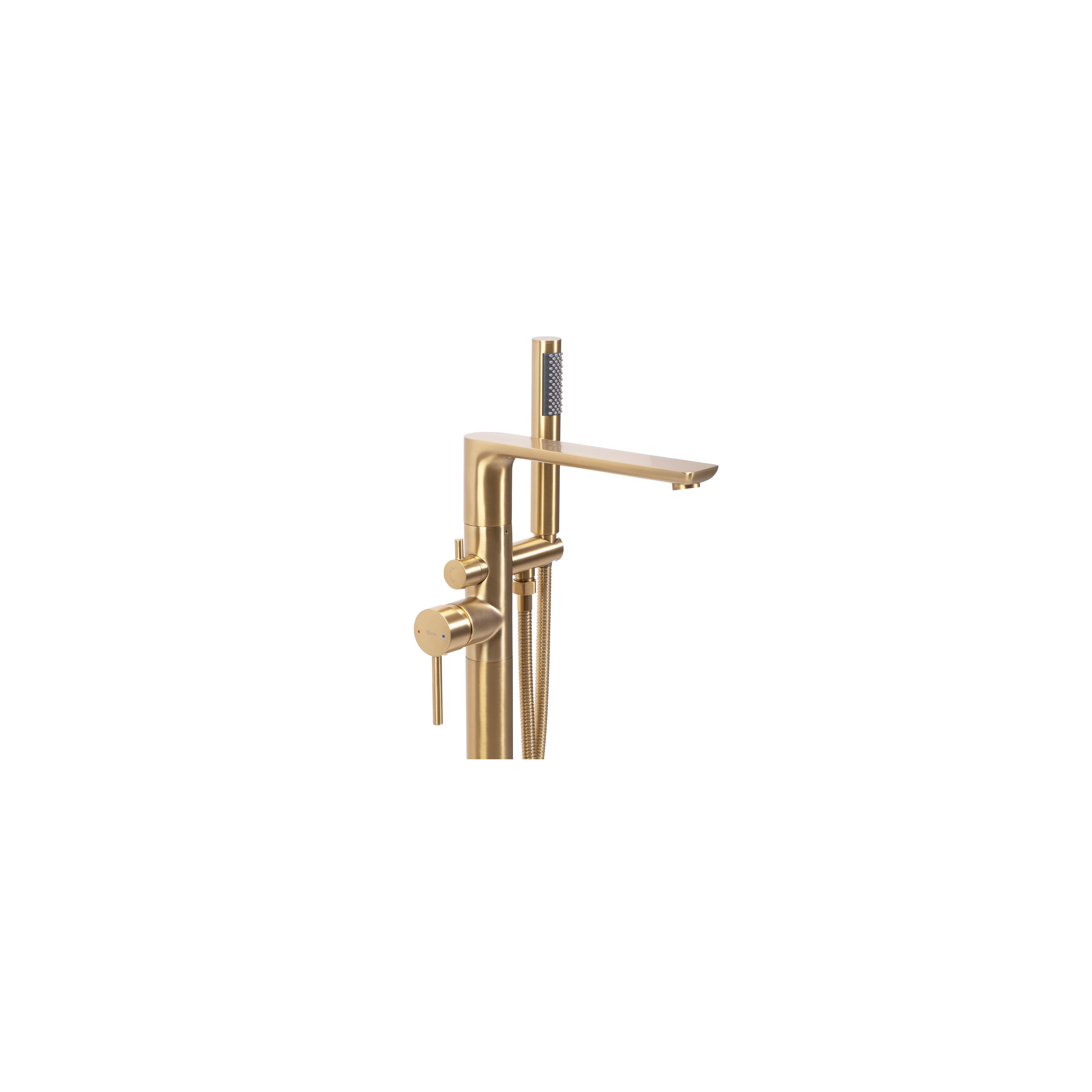 Vloeren badmengkraan Rea Flores Gold Brush