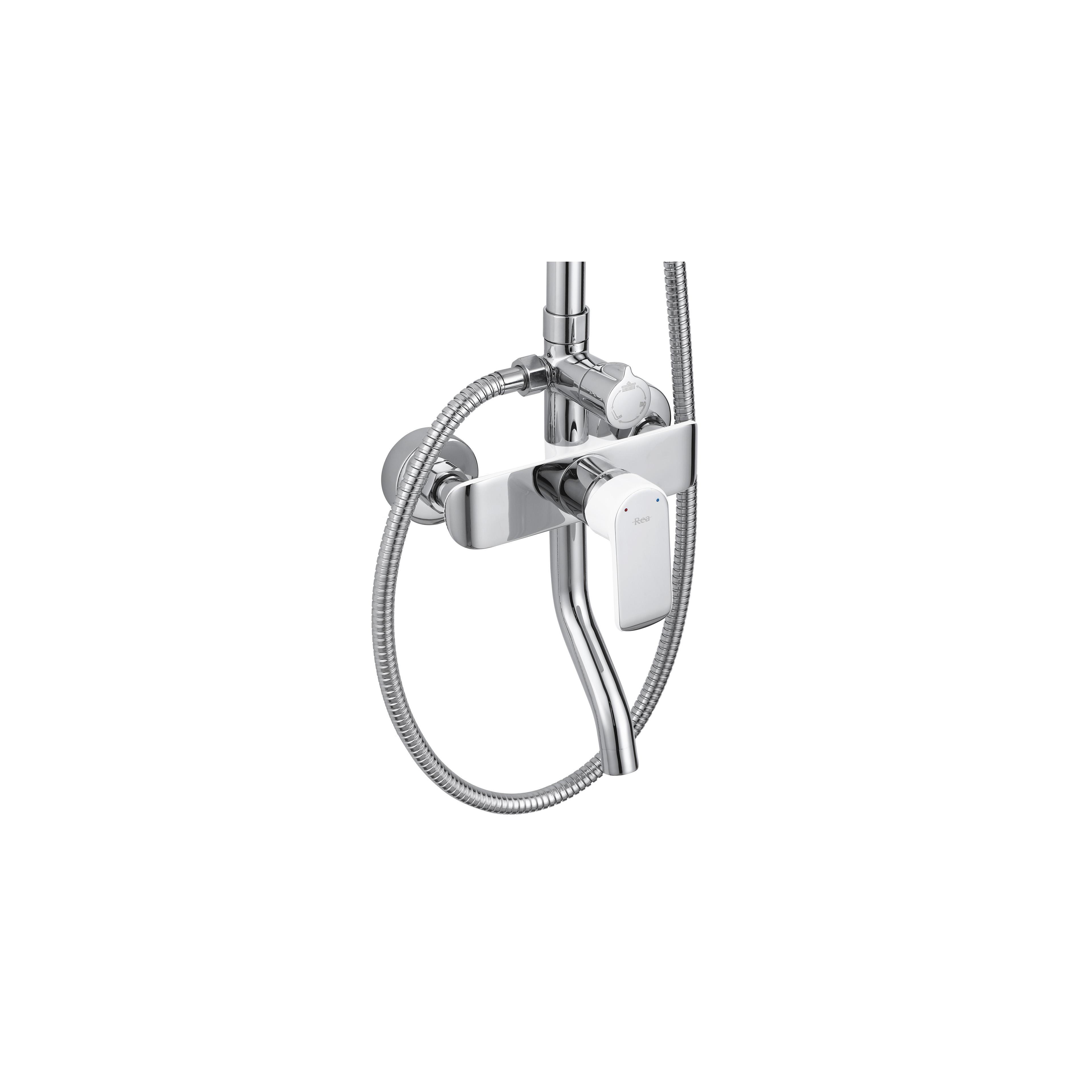 Shower set REA BLOOM WHITE CHROME