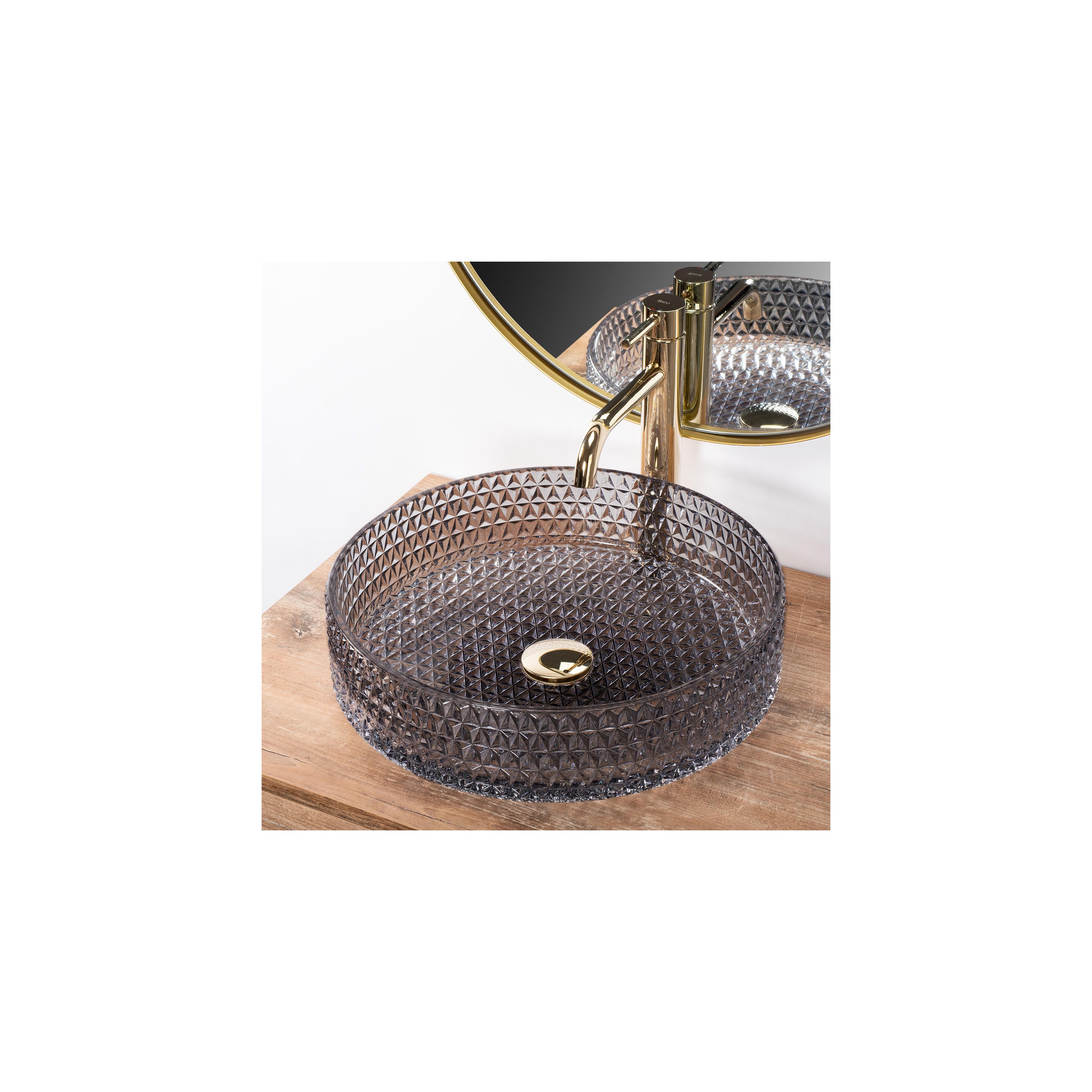 Umywalka nablatowa Rea Cristal Grey 39