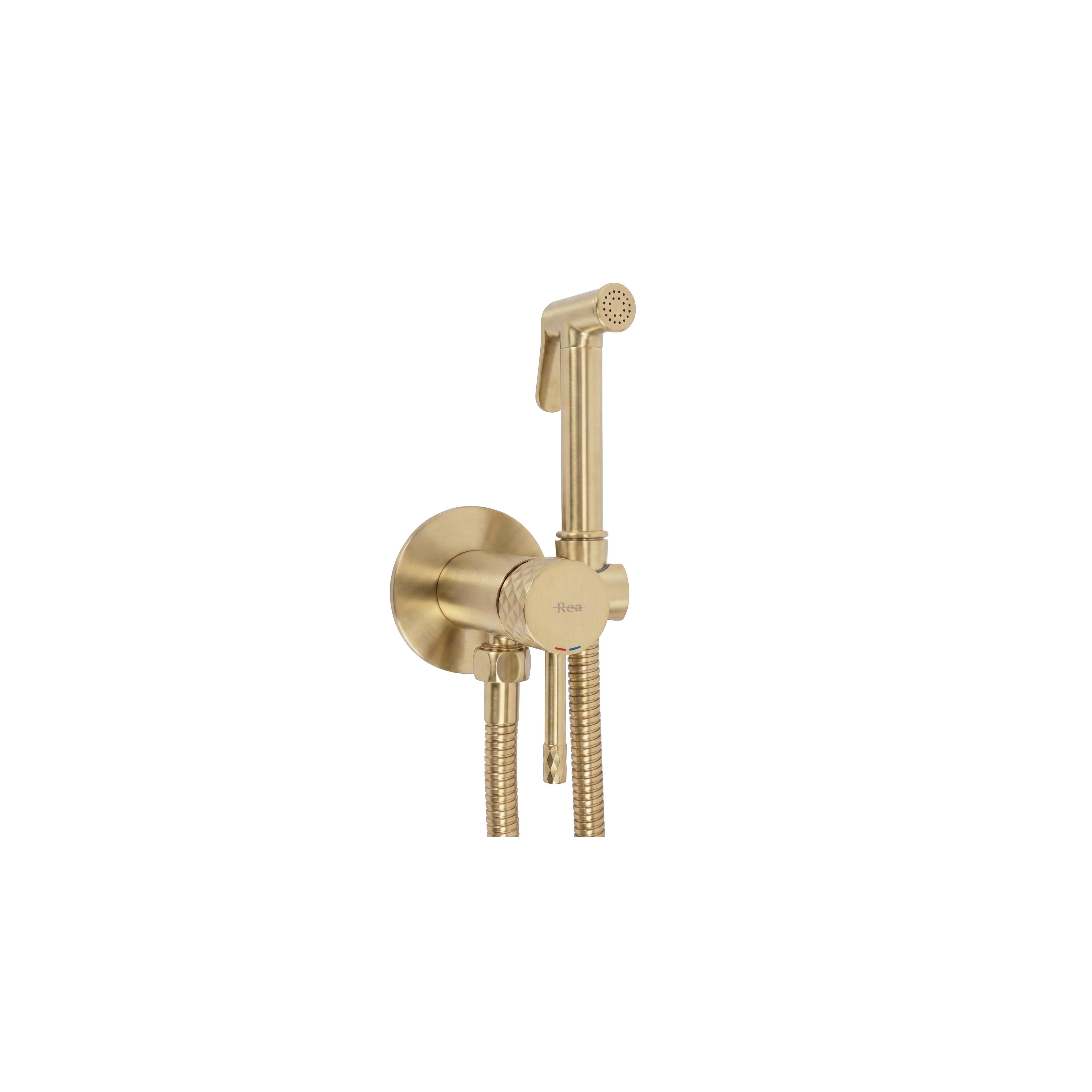 Bidetarmatur REA Lungo Loop Diamond Brush Gold