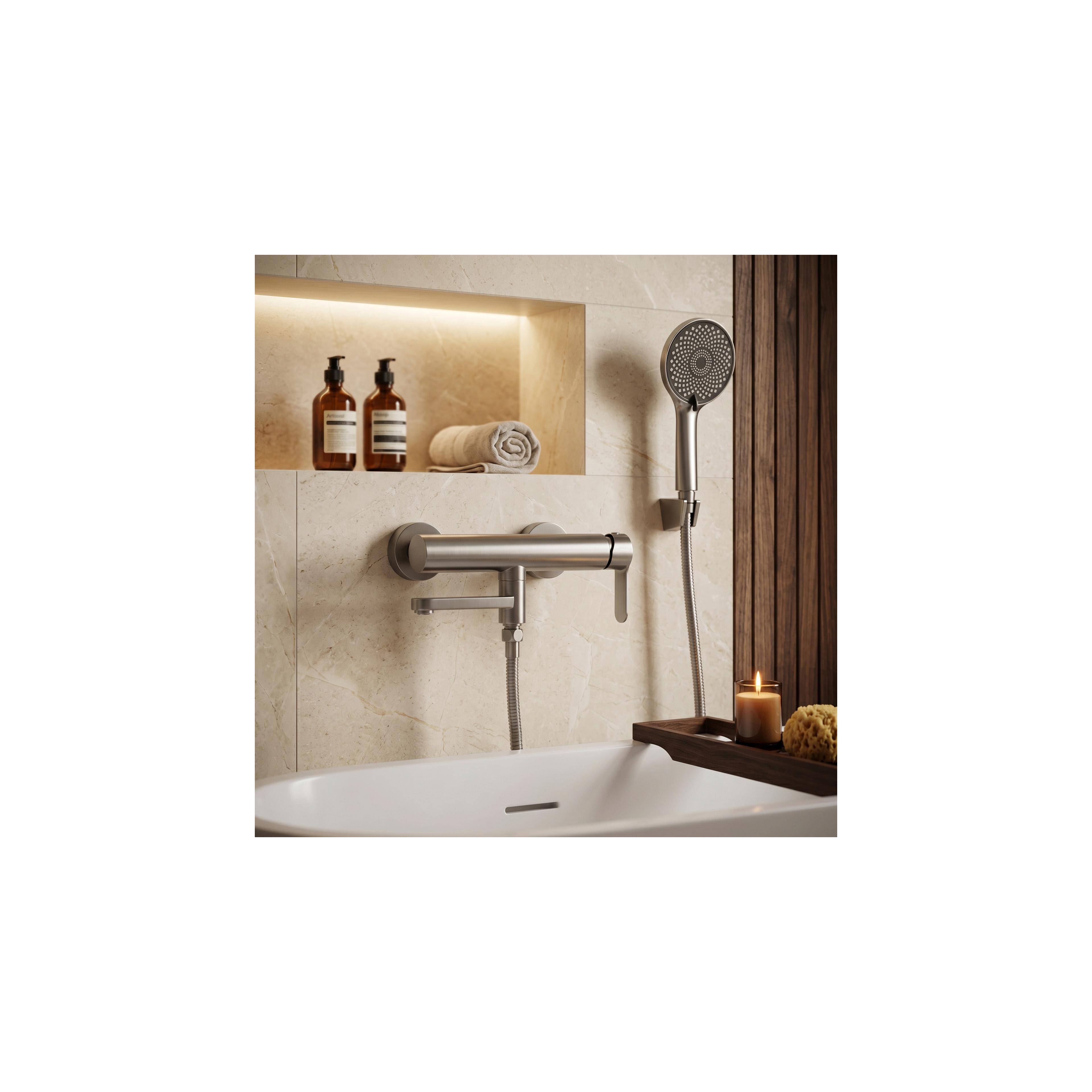 Wannenarmatur Rea Arcos Brushed Nickel