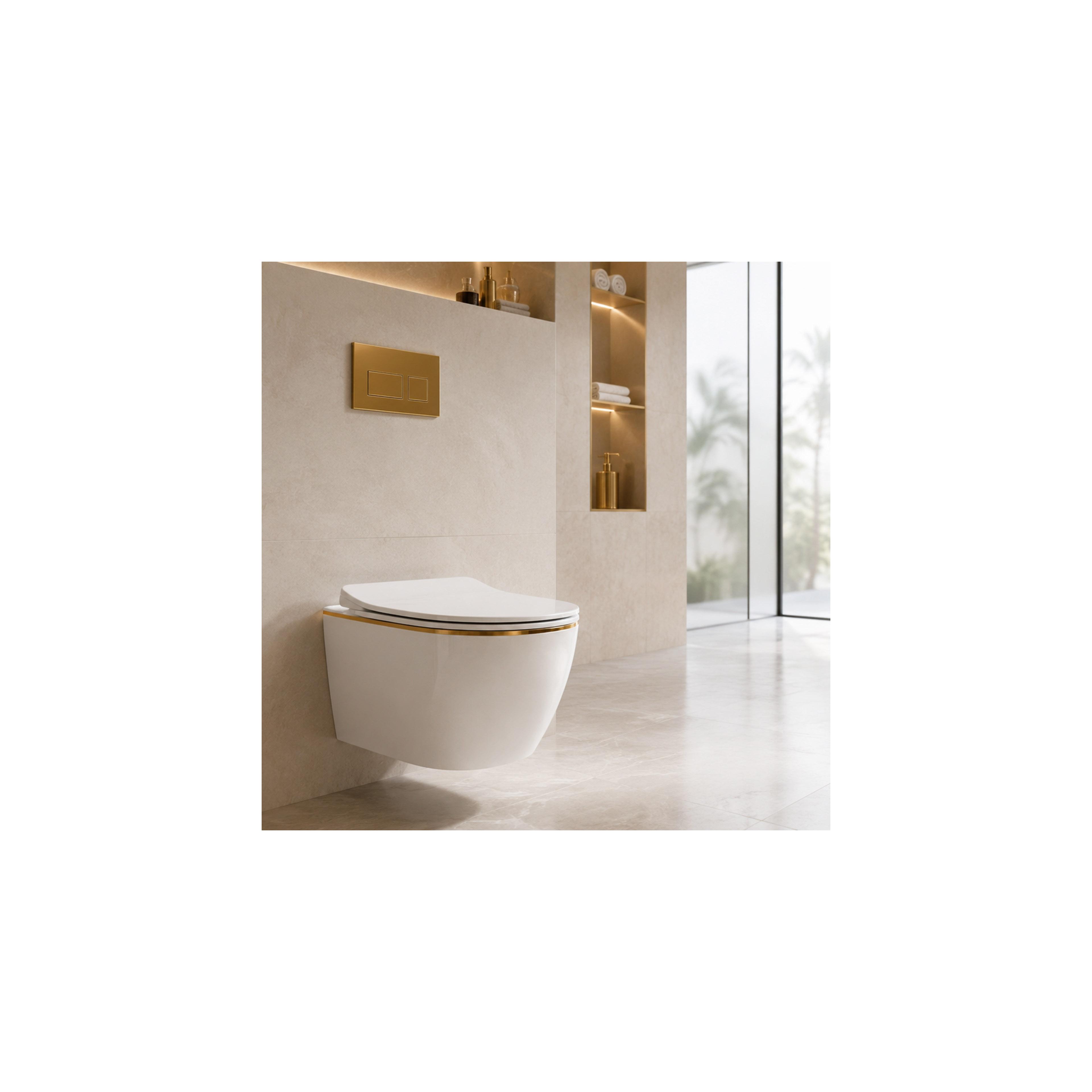 WC Schüssel Randlos Rea Carlo Mini Tornado NF GOLD EDGE
