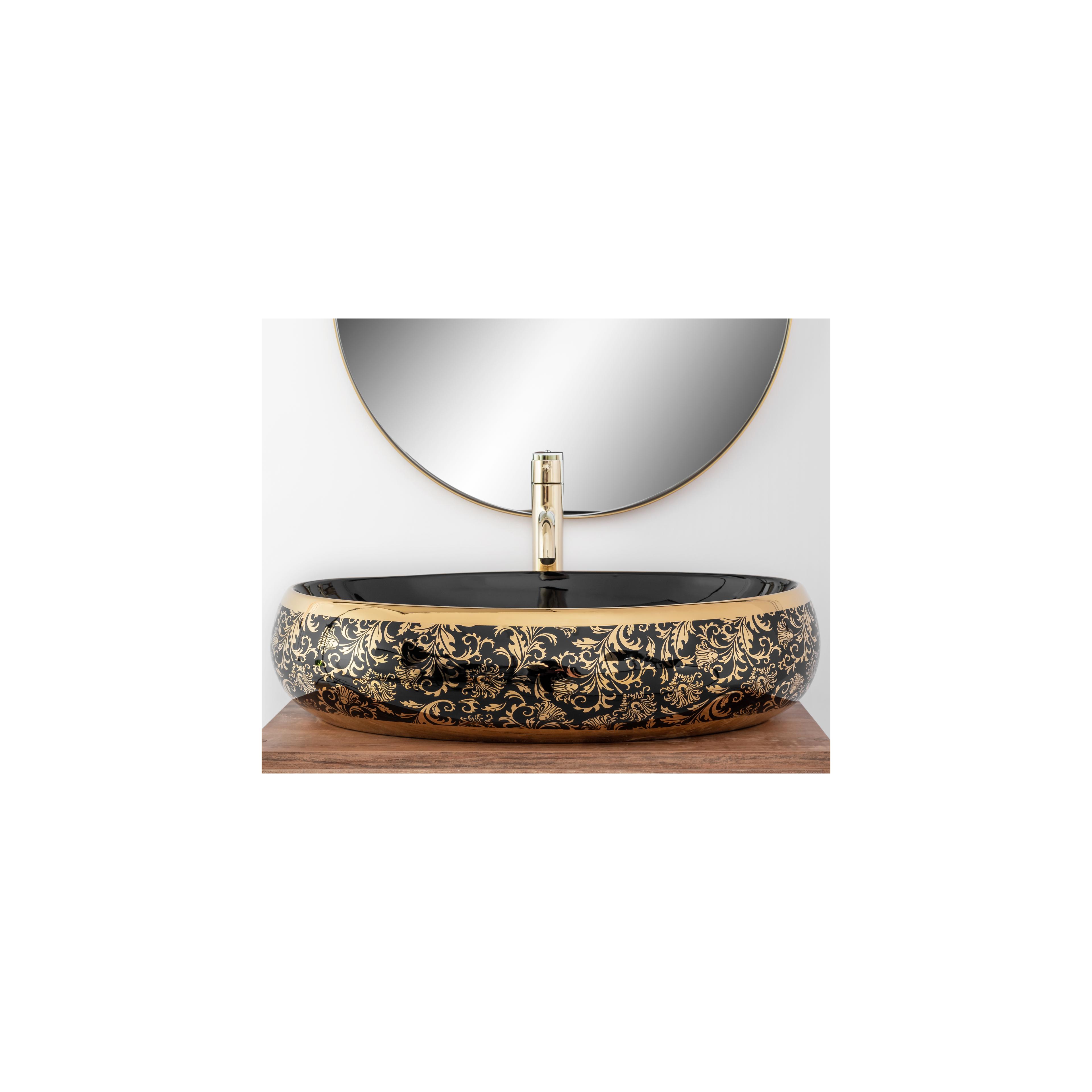 Countertop Basin Rea Meryl Black / Gold