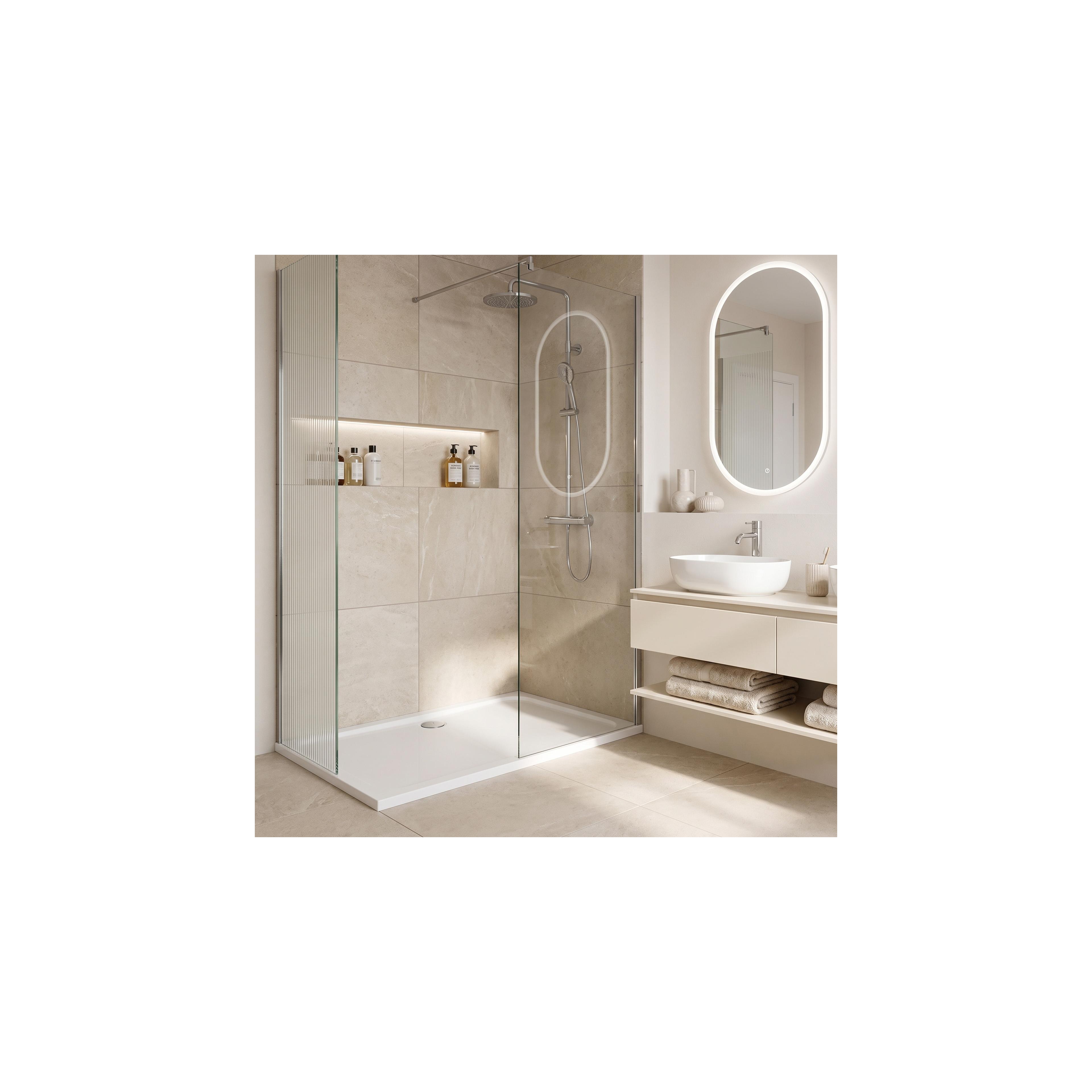Akrylfat till dusch Rea Belmond vit 80x100 Chrome