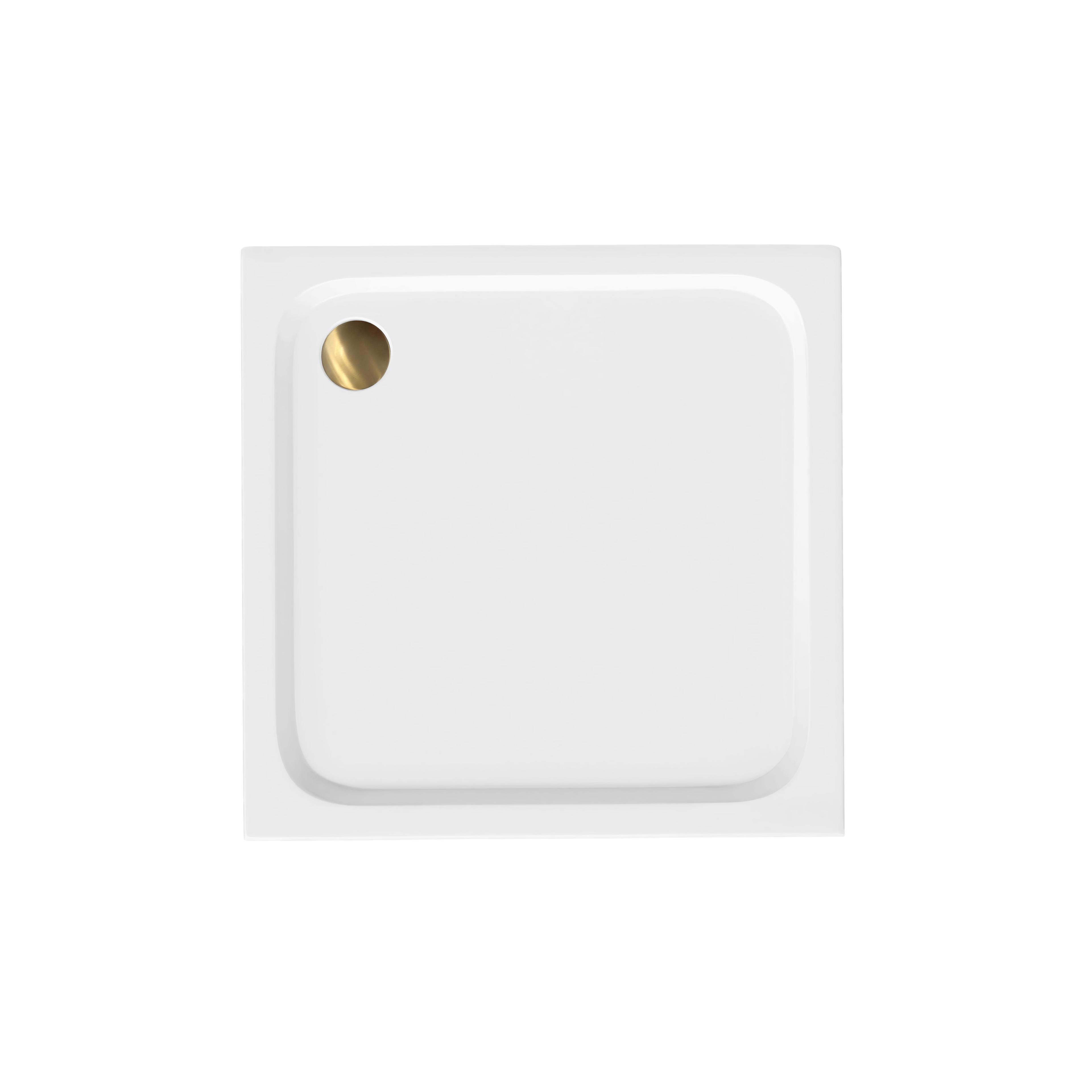 Acryl Duschwanne Rea Belmond White 90x90 Brush Gold