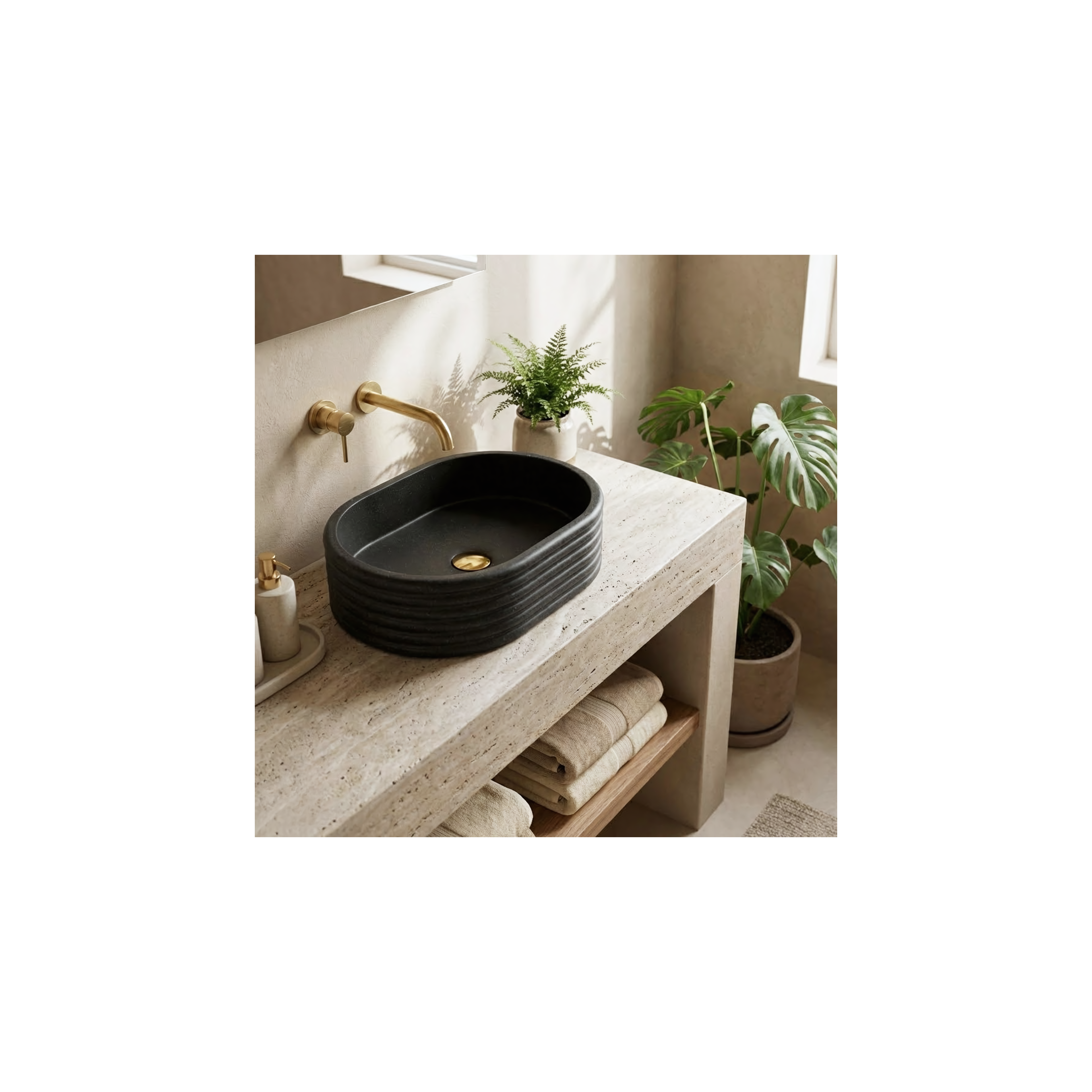 Aufsatzwaschbecken Rea Nicoletta Black