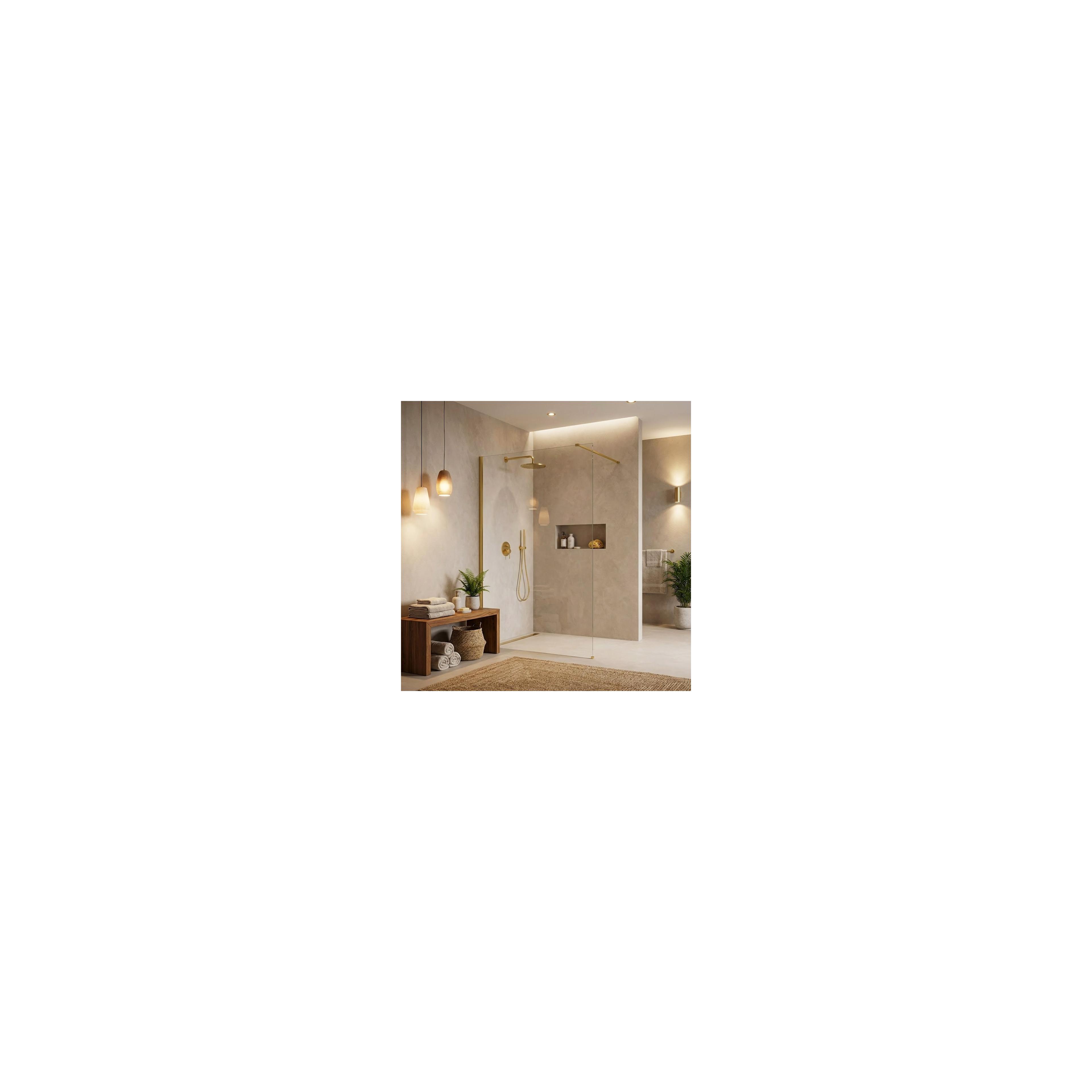 Duschwand Rea Flexi Transparent / Gold 90