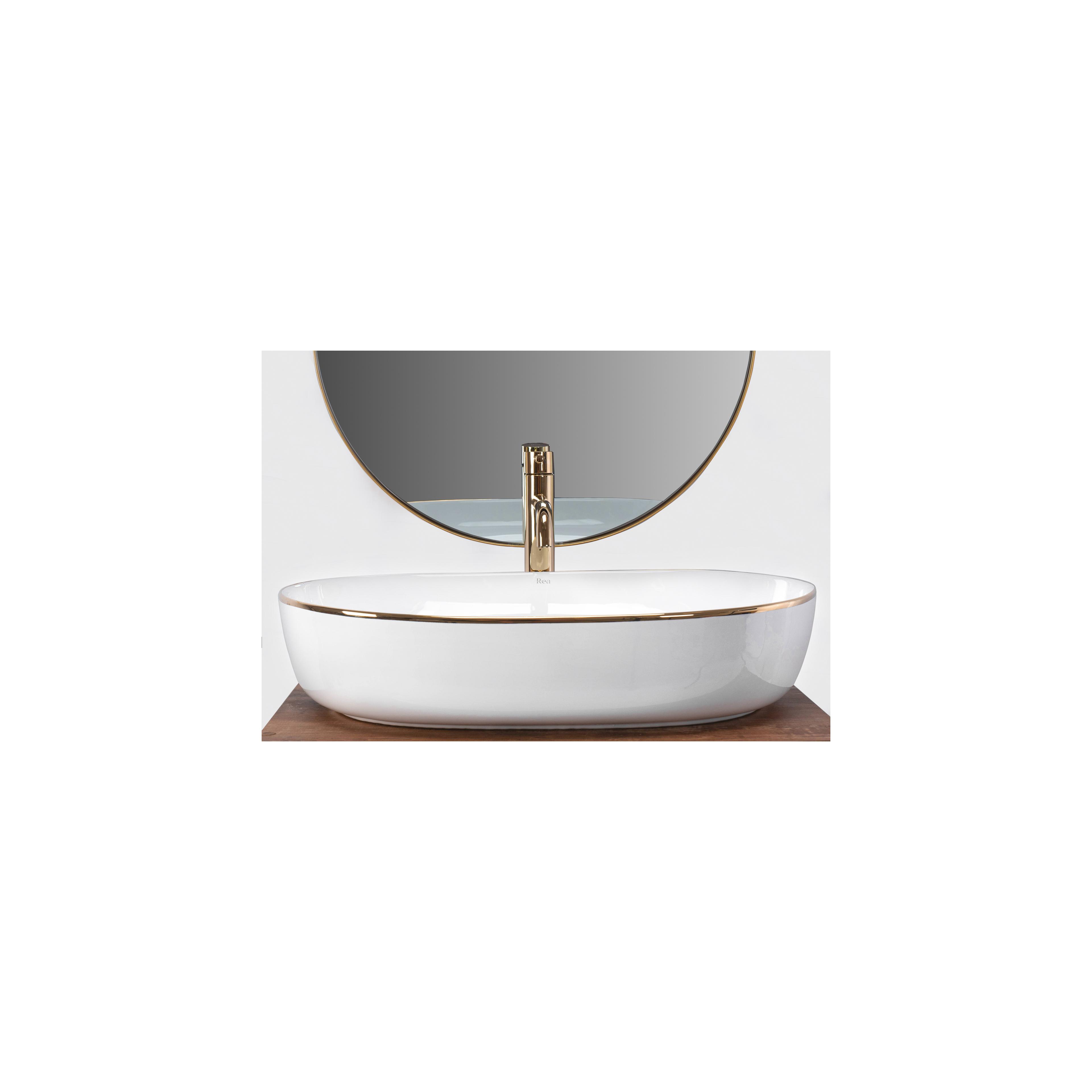 Aufsatzwaschbecken Rea CLEO white Black edge