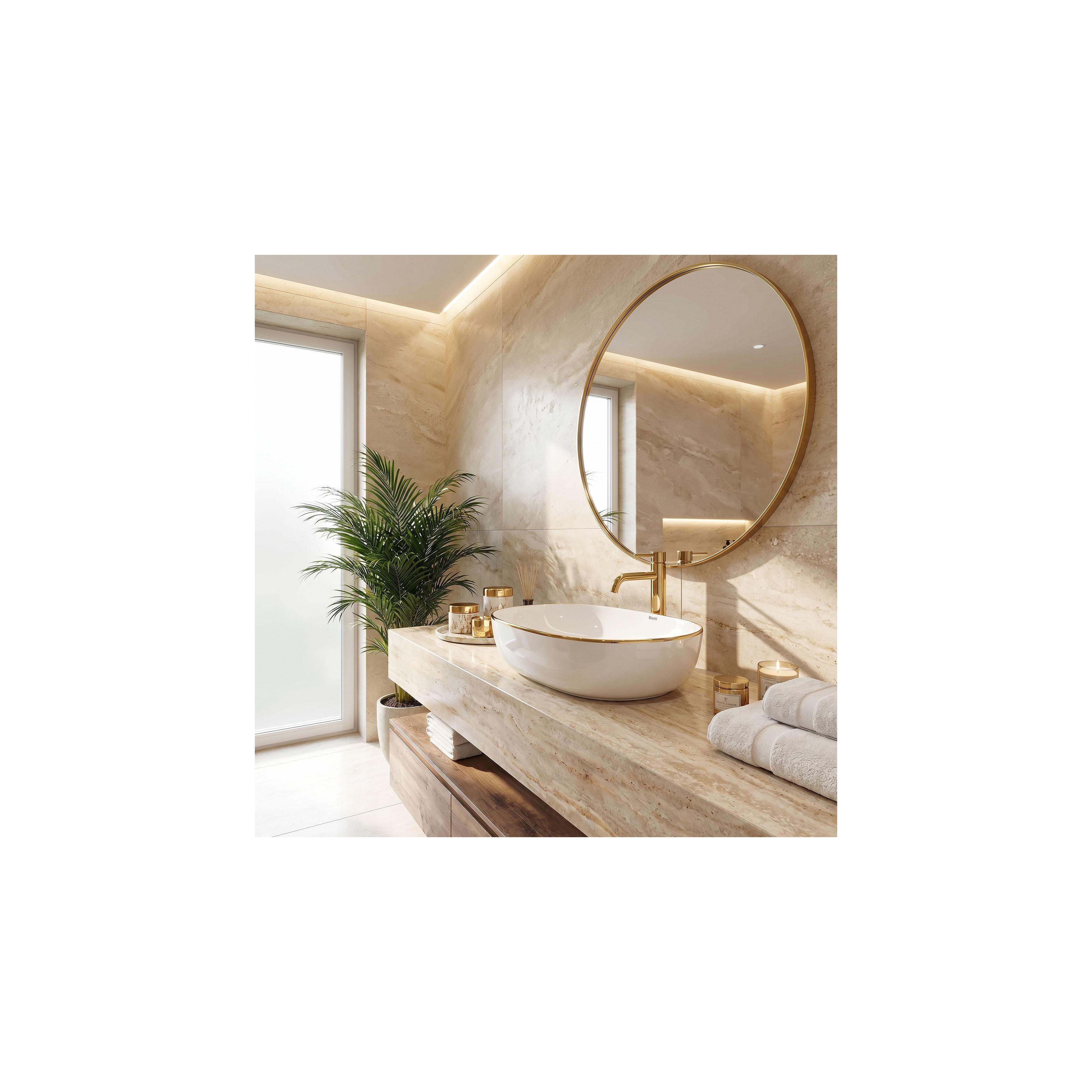Aufsatzwaschbecken Rea CLEO white Black edge