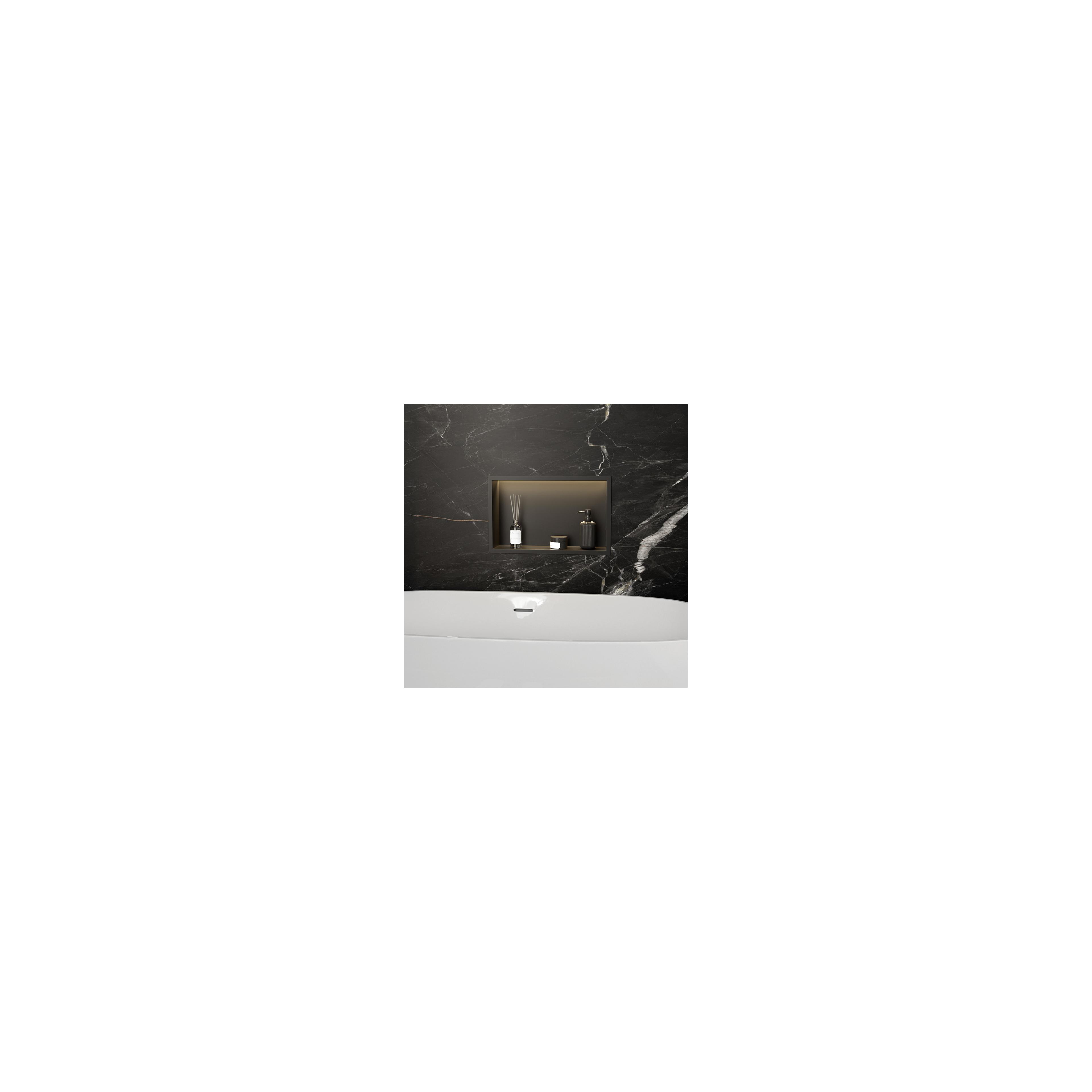 WANDEINBAU-BADEZIMMERREGAL LED 30x45 black