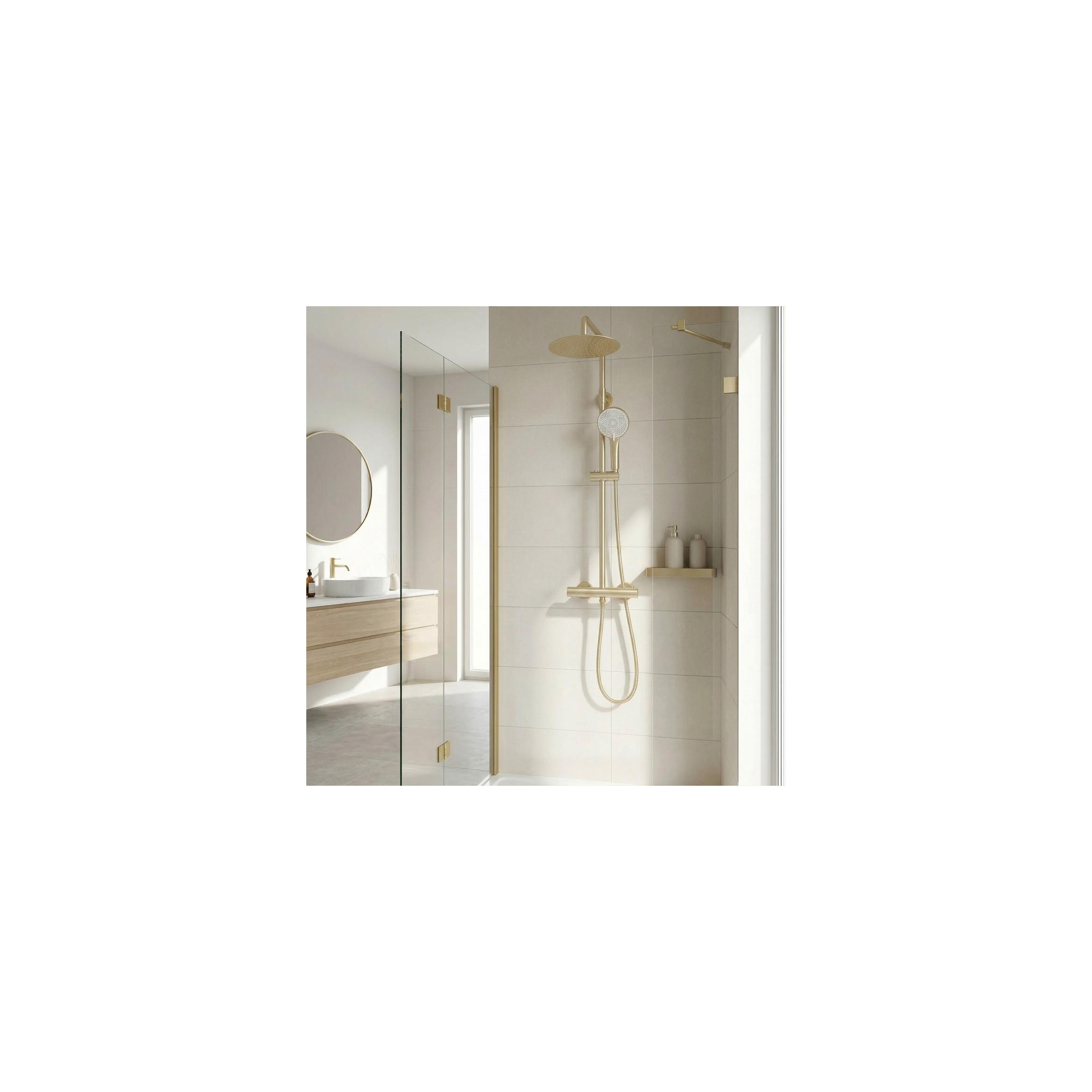 Doucheset zonder uitloop met thermostaat Rea Lungo Gold Brush