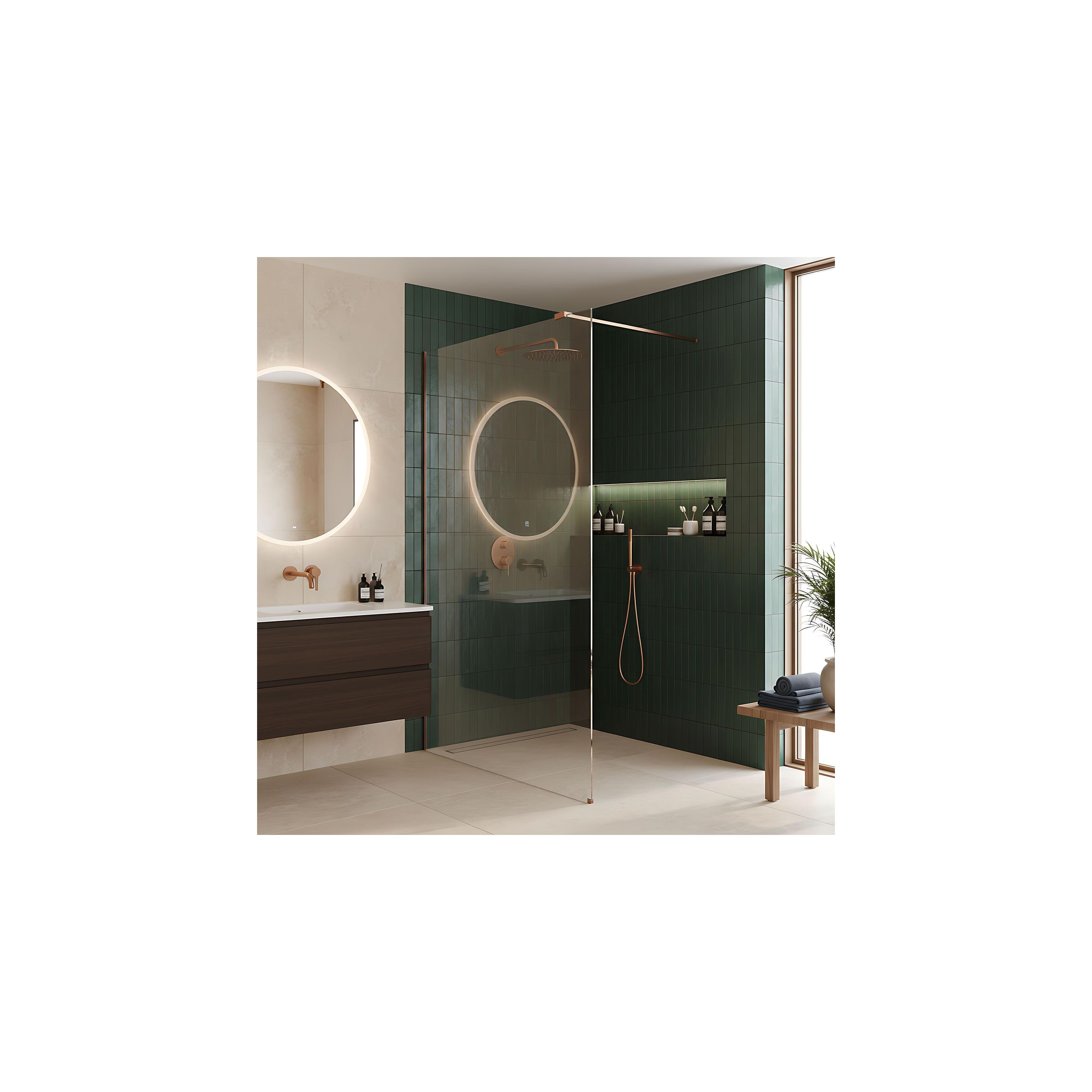 Duschwand Rea Flexi Transparent / Brush Copper 120