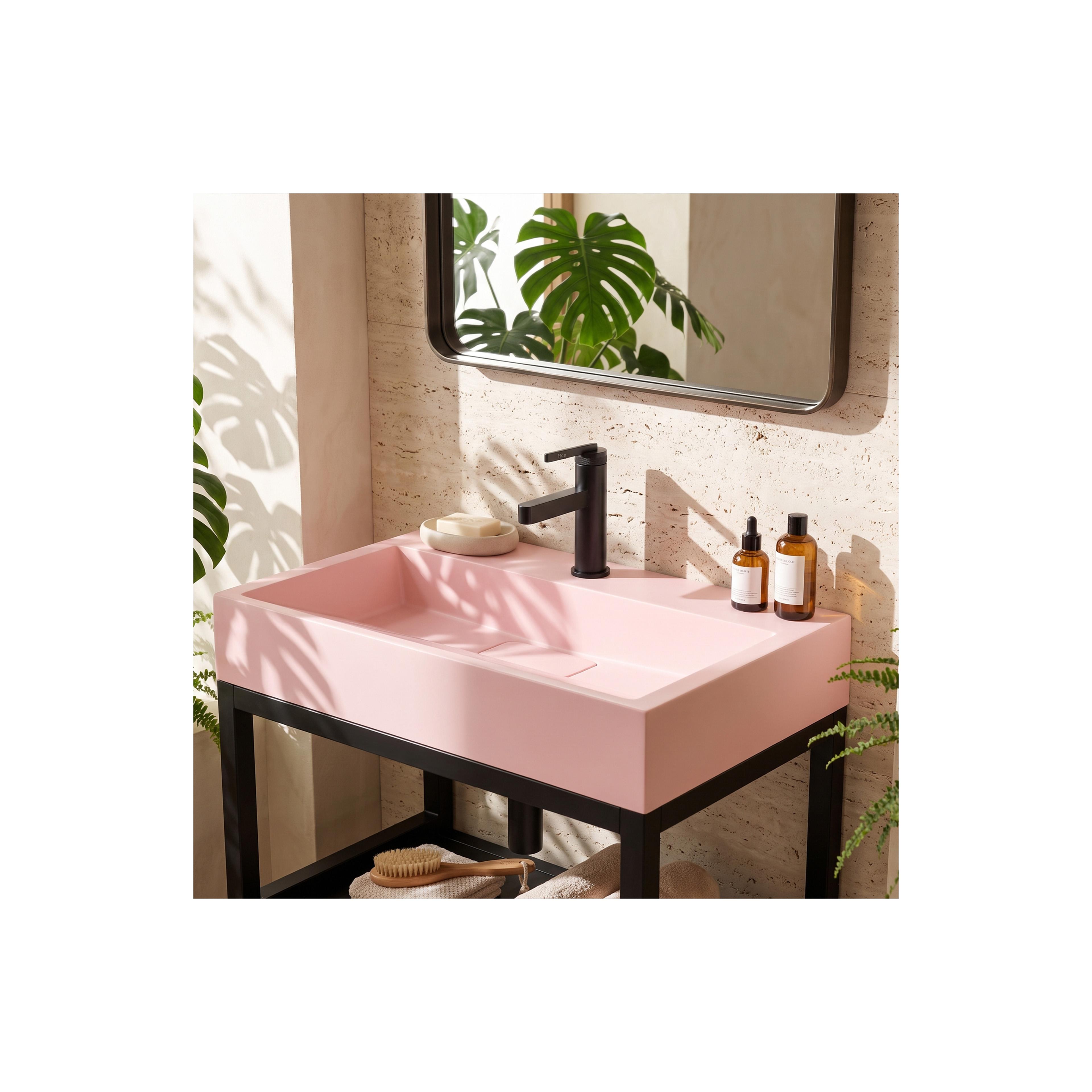 Lavabo de conglomerado GOYA PINK 60CM + marco