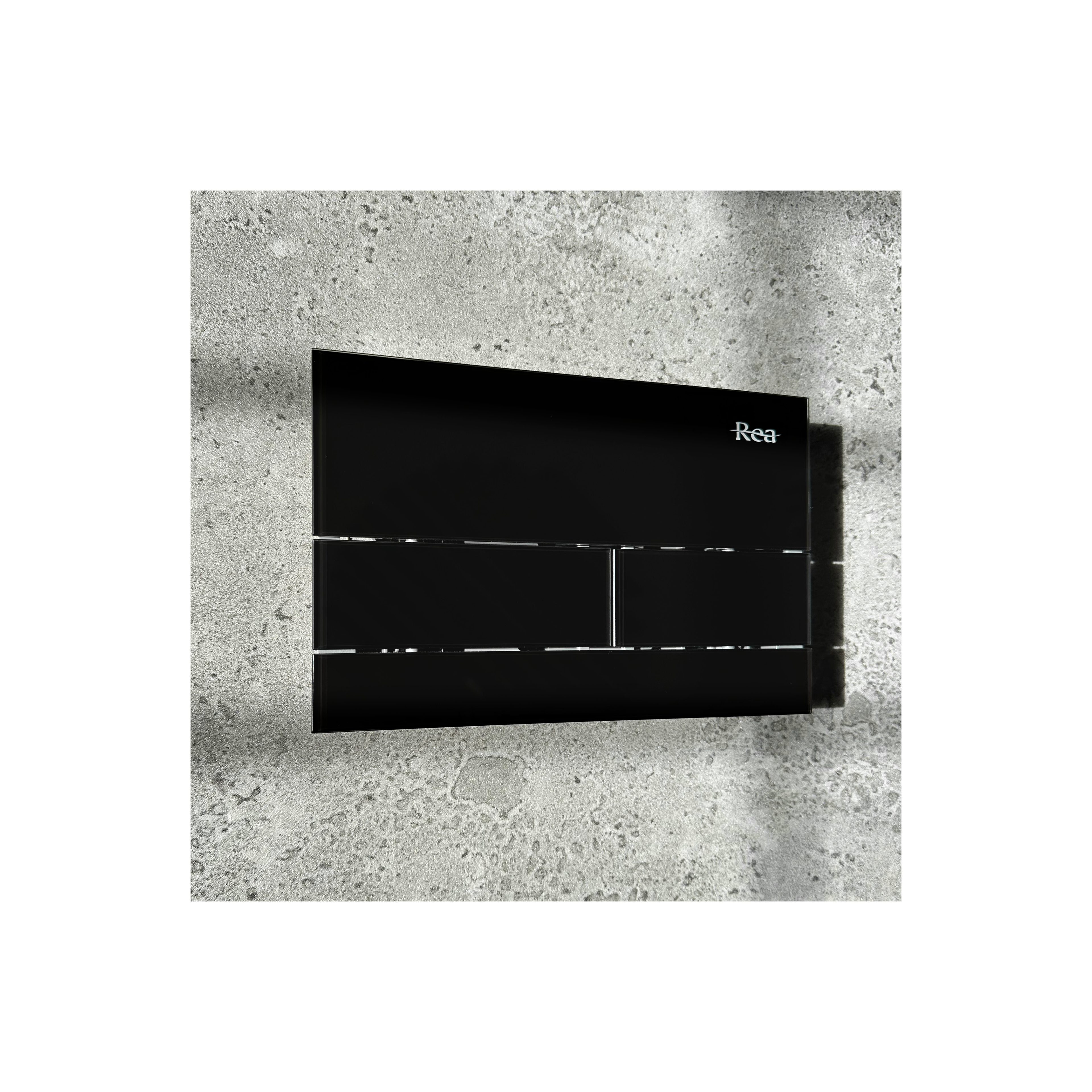 WC öblítő gomb K011A-Q és Slim024N Rea T Black Glass