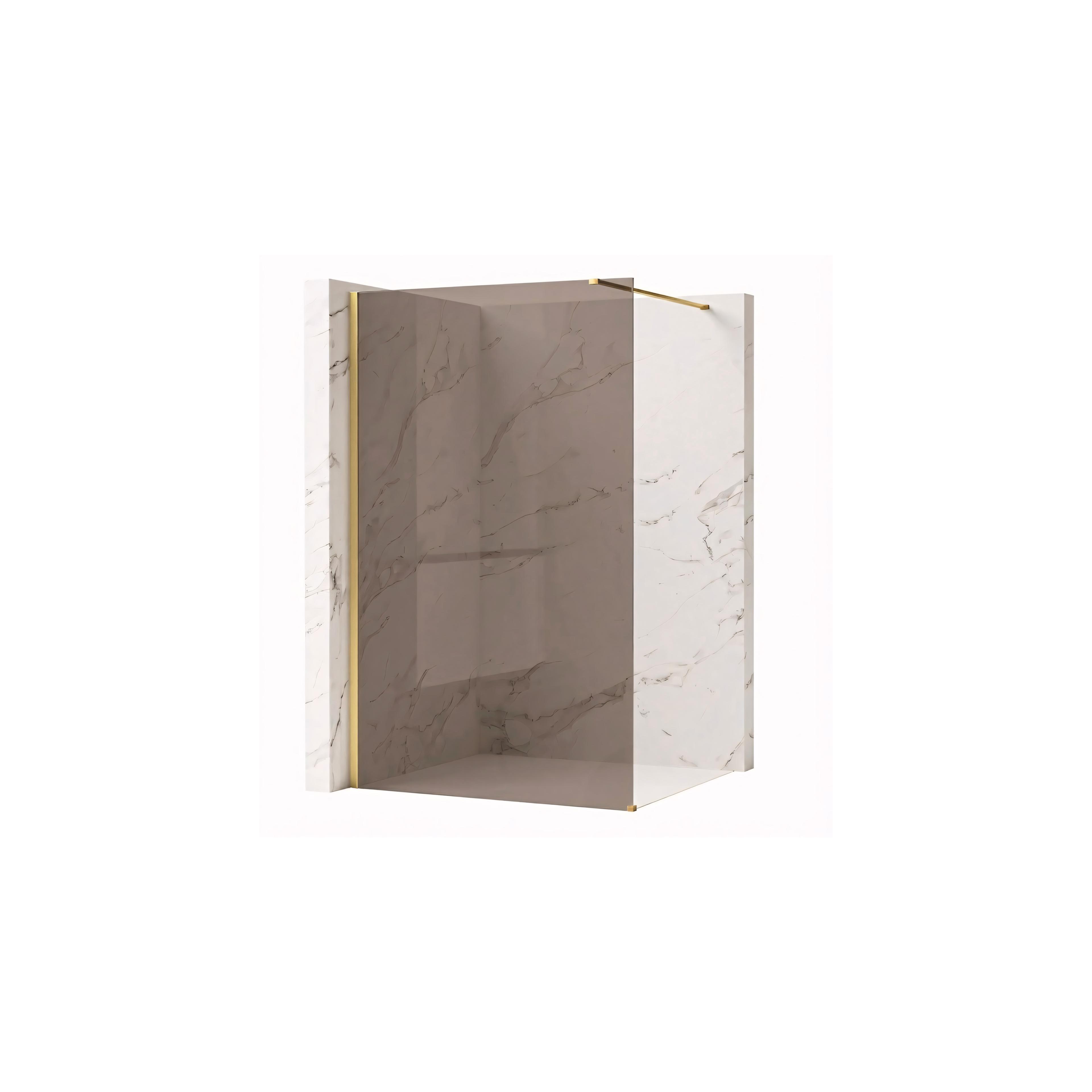 Pared de la ducha Rea Flexi Brown / Brush Gold 80