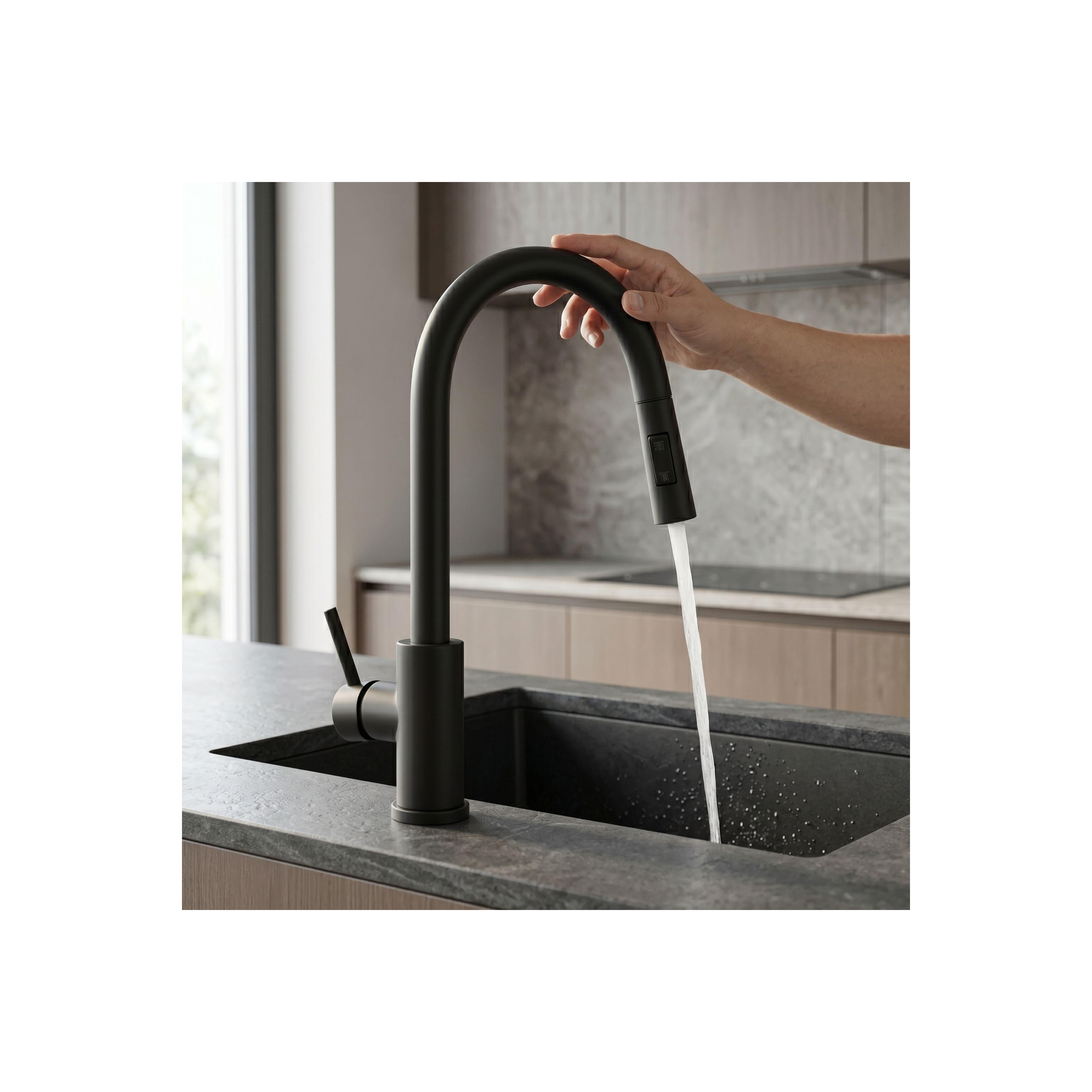 Смеситель кухонный Rea Fresh Touch Black Matt