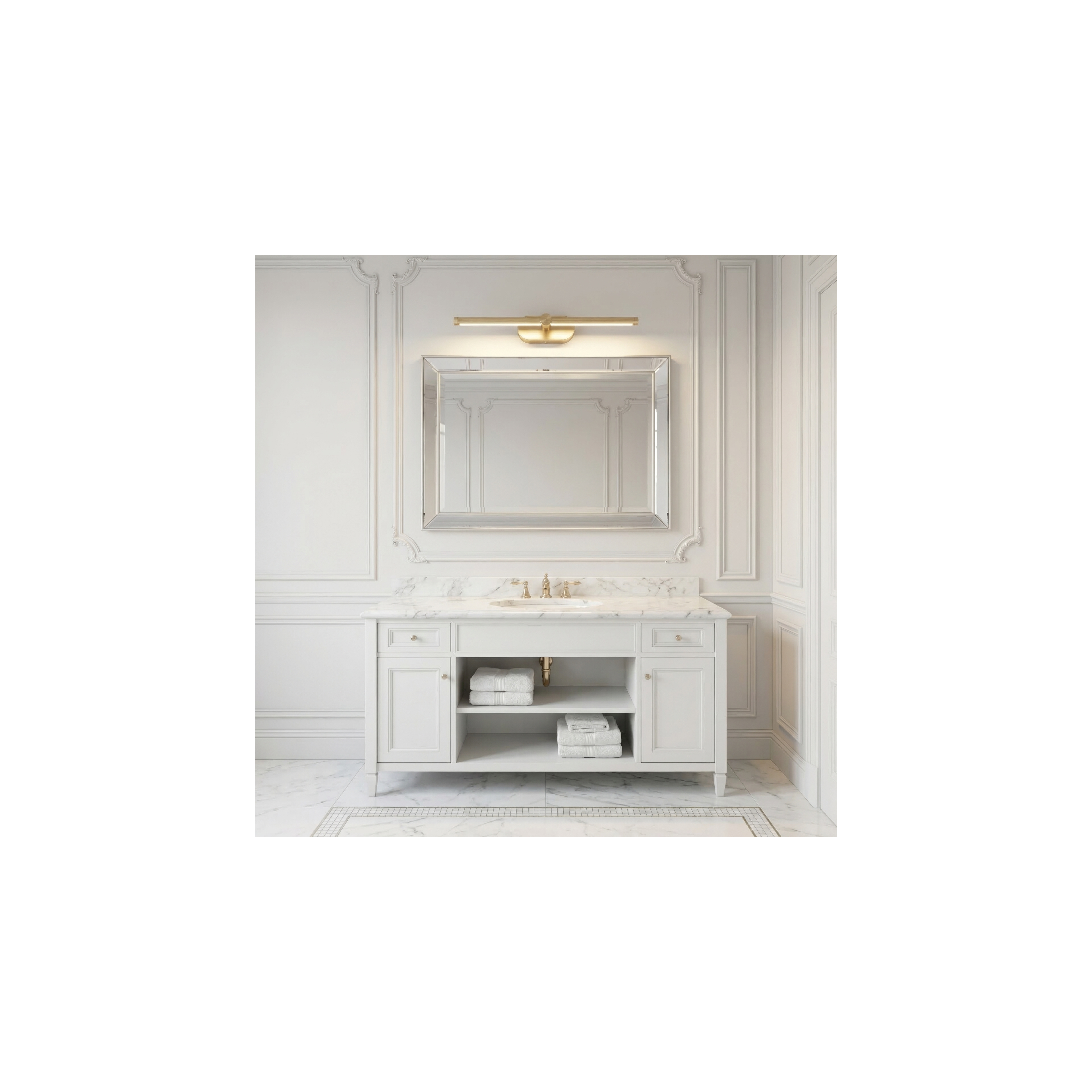 Επιτοίχο φωτιστικό μπάνιου LED APP1892-1W 40 cm BRUSH GOLD