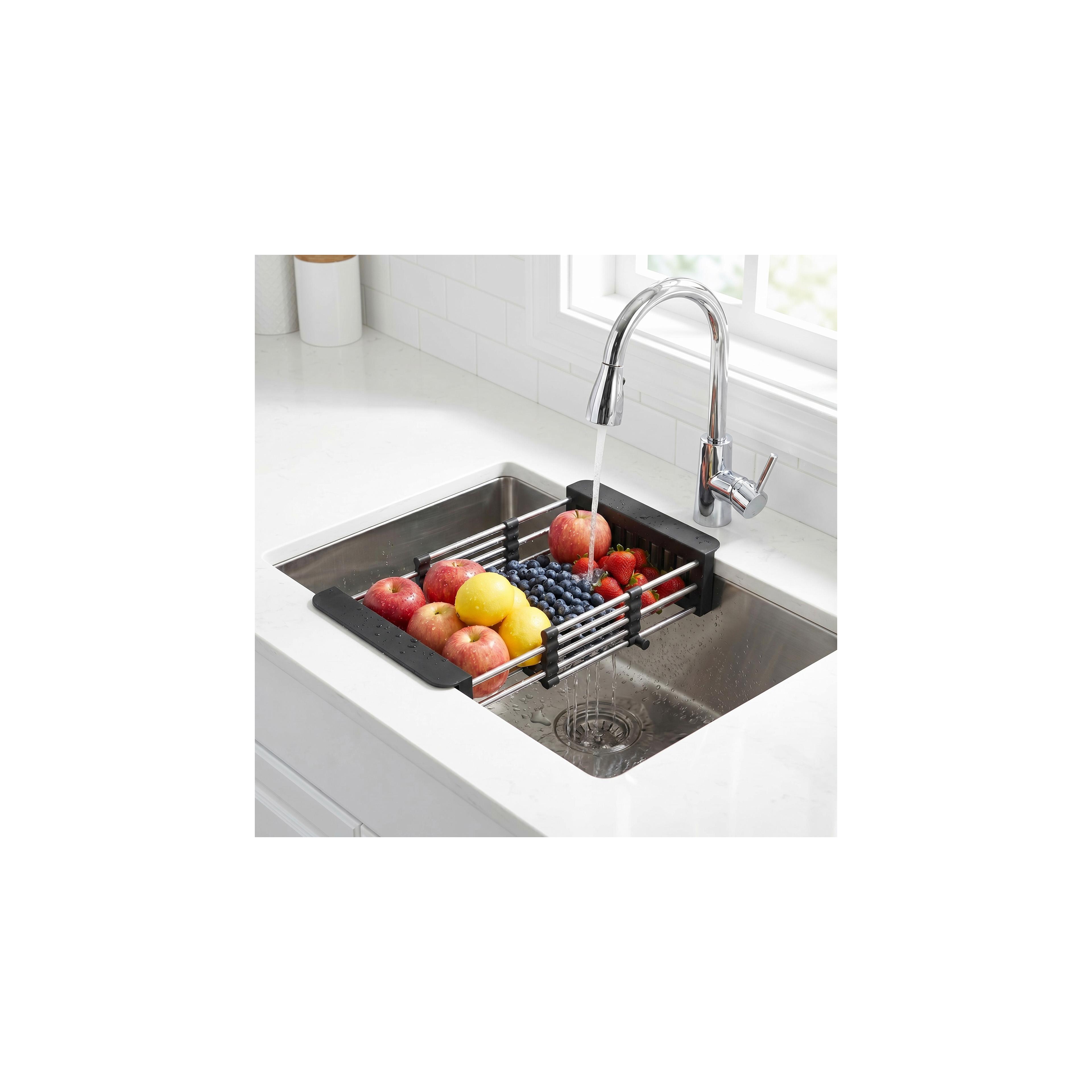 Telescopic sink dish drying rack REA P14487 Black