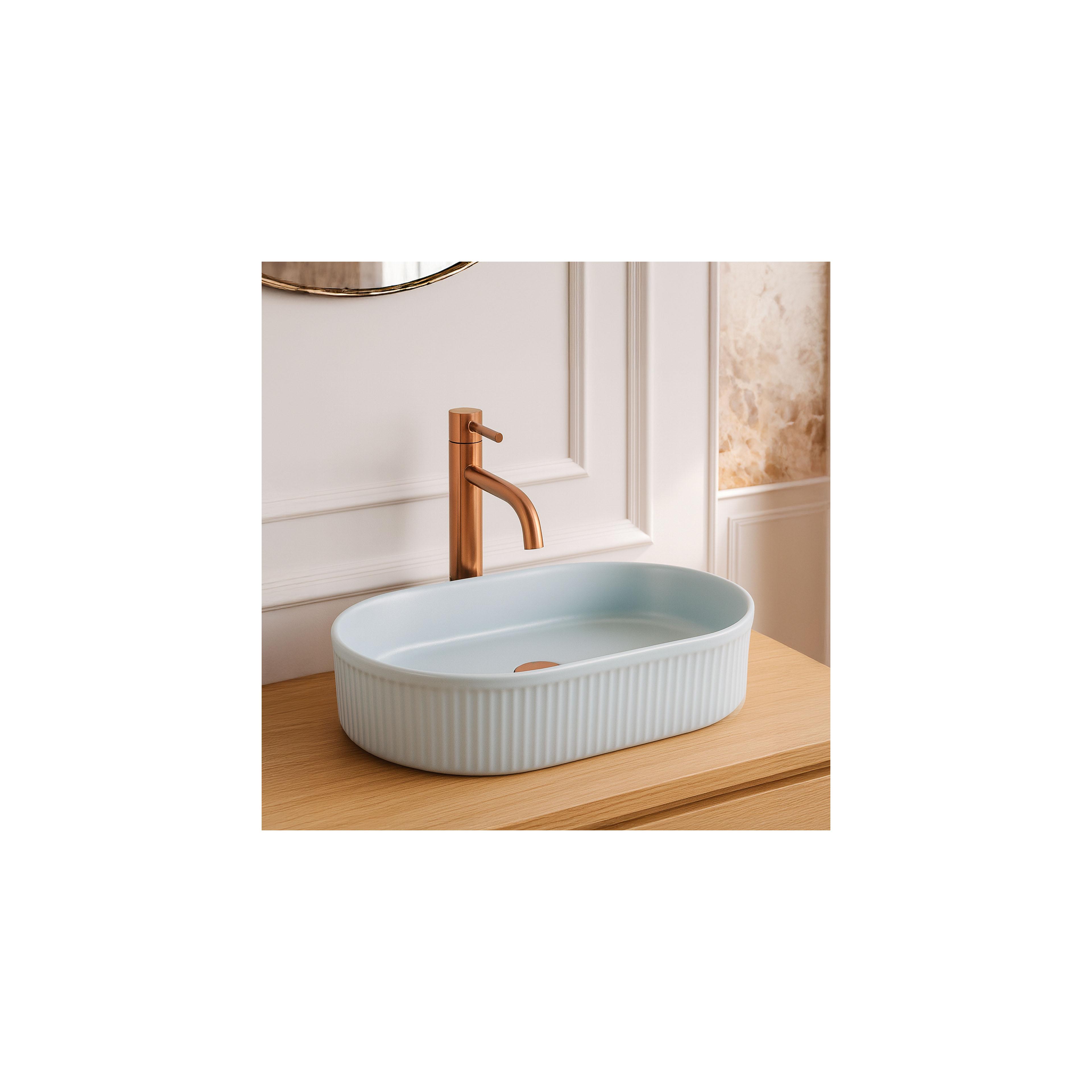 Countertop washbasin Rea Vanda Baby Blue Matt