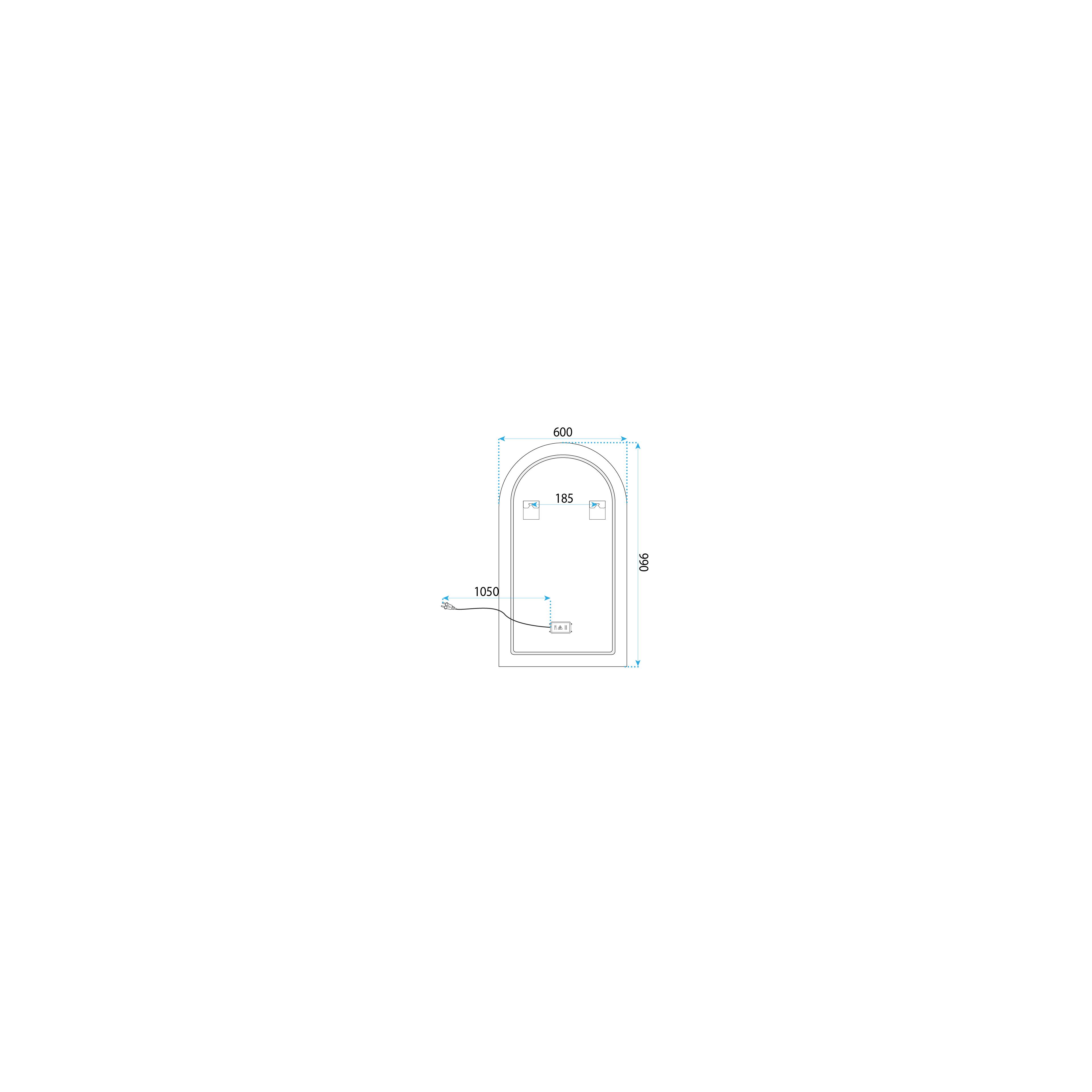 Mirror LED 90x60cm TOP-1