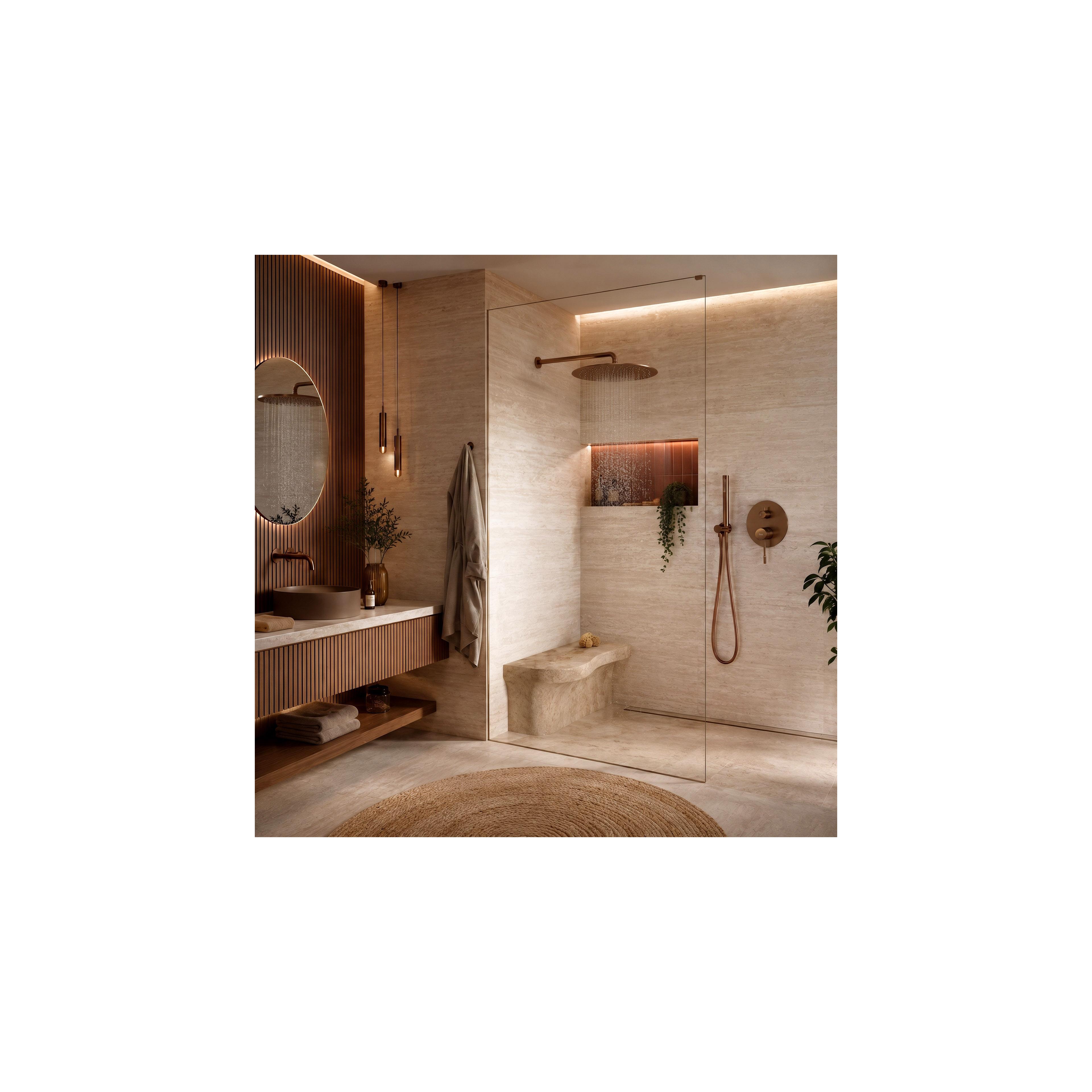 Shower system Rea Lungo Diamond Brush Copper + BOX