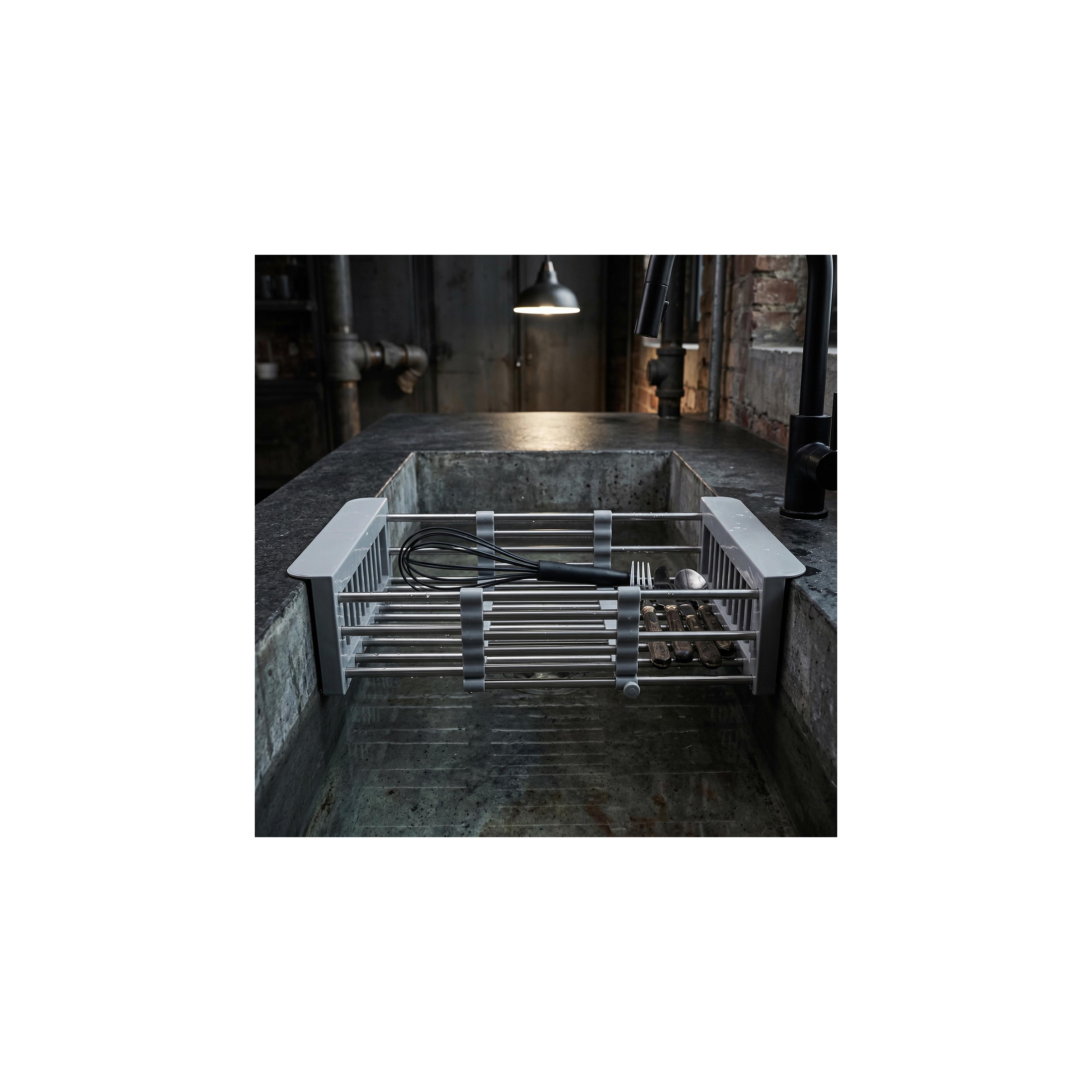Telescopic sink dish drying rack REA P14487A Grey