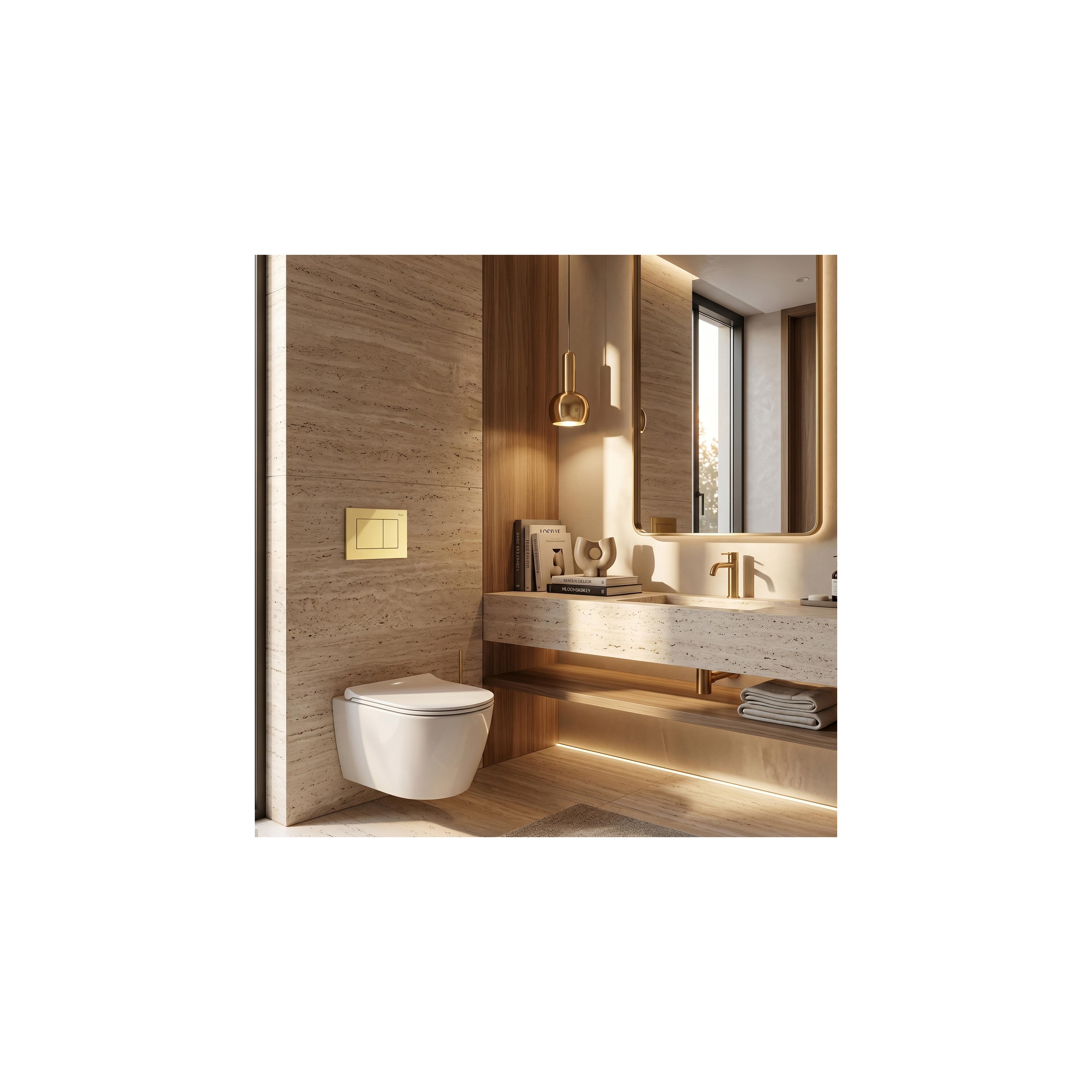 Unterputz-Ständerwerk Set Slim 024N für WC mit Drücker J Gold