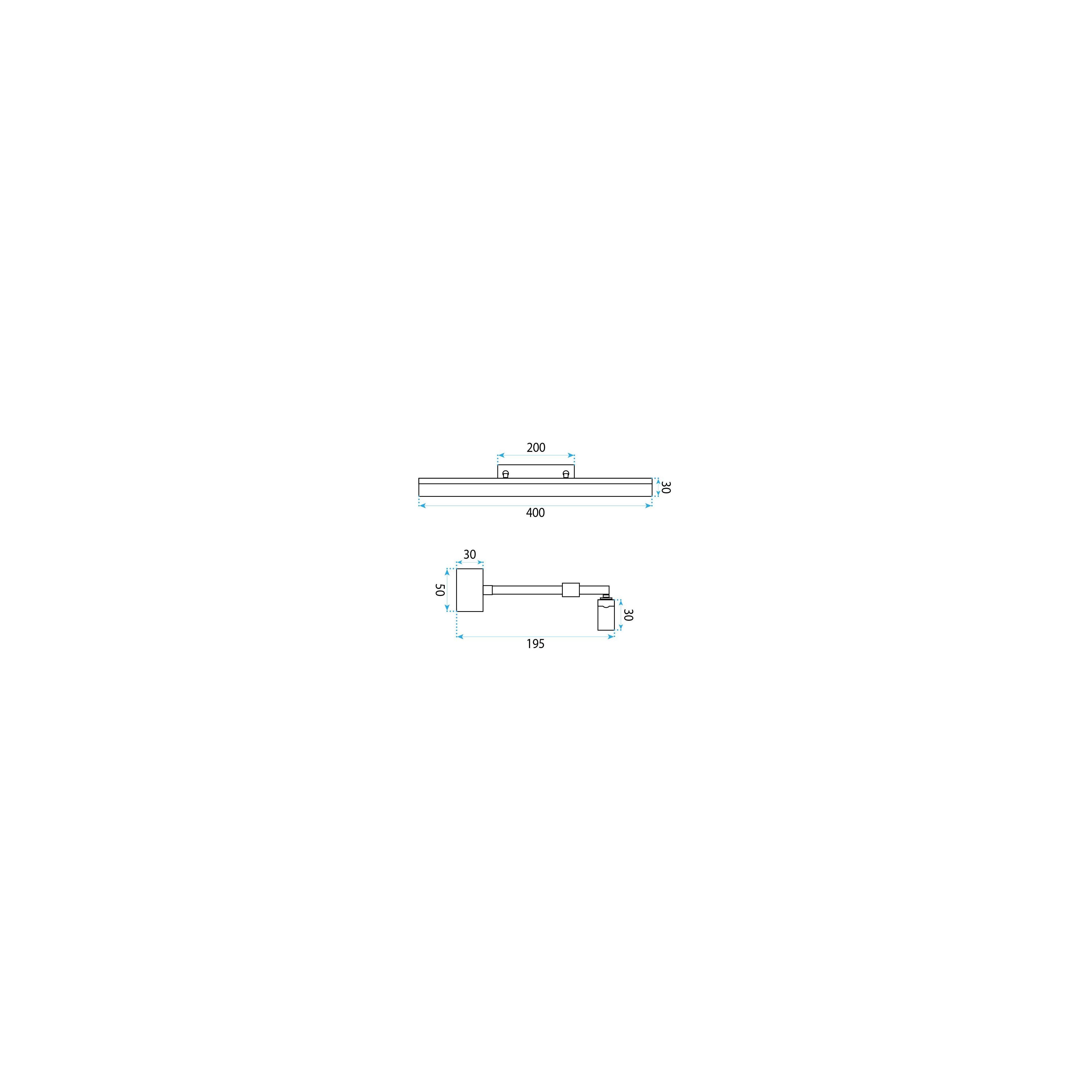 Bad LED-Wandleuchte APP1878-1W 40cm BLACK