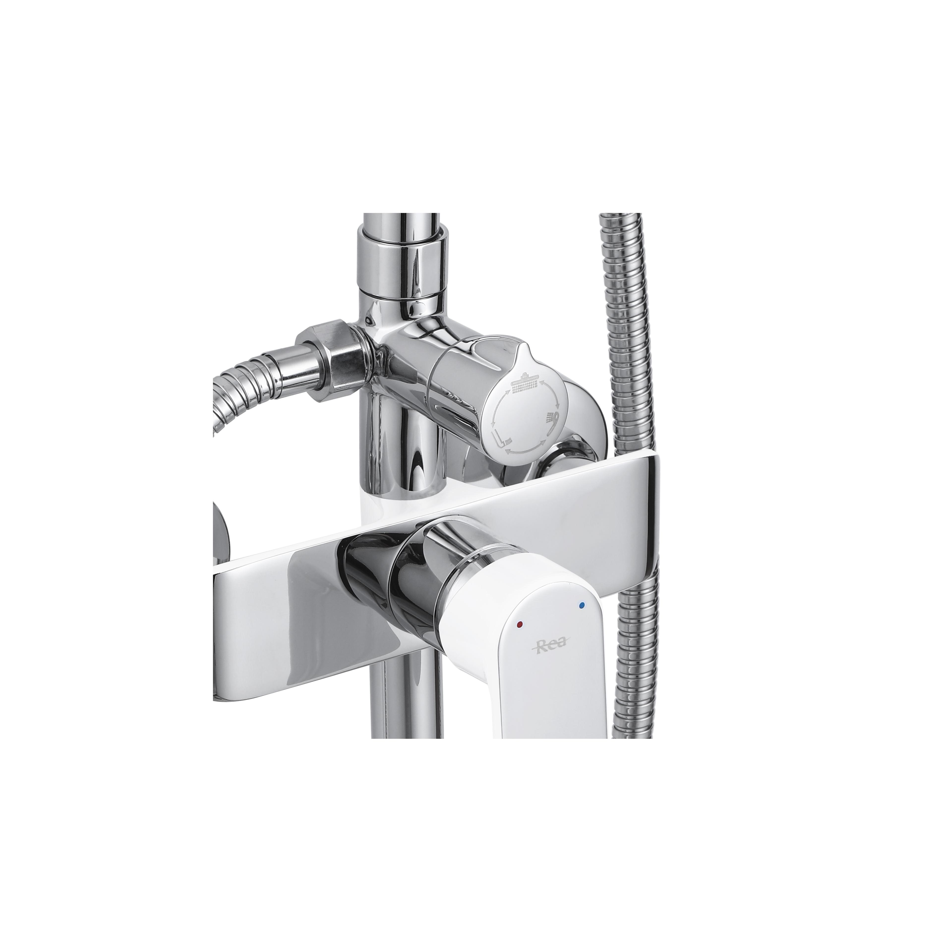 Shower set REA BLOOM WHITE CHROME