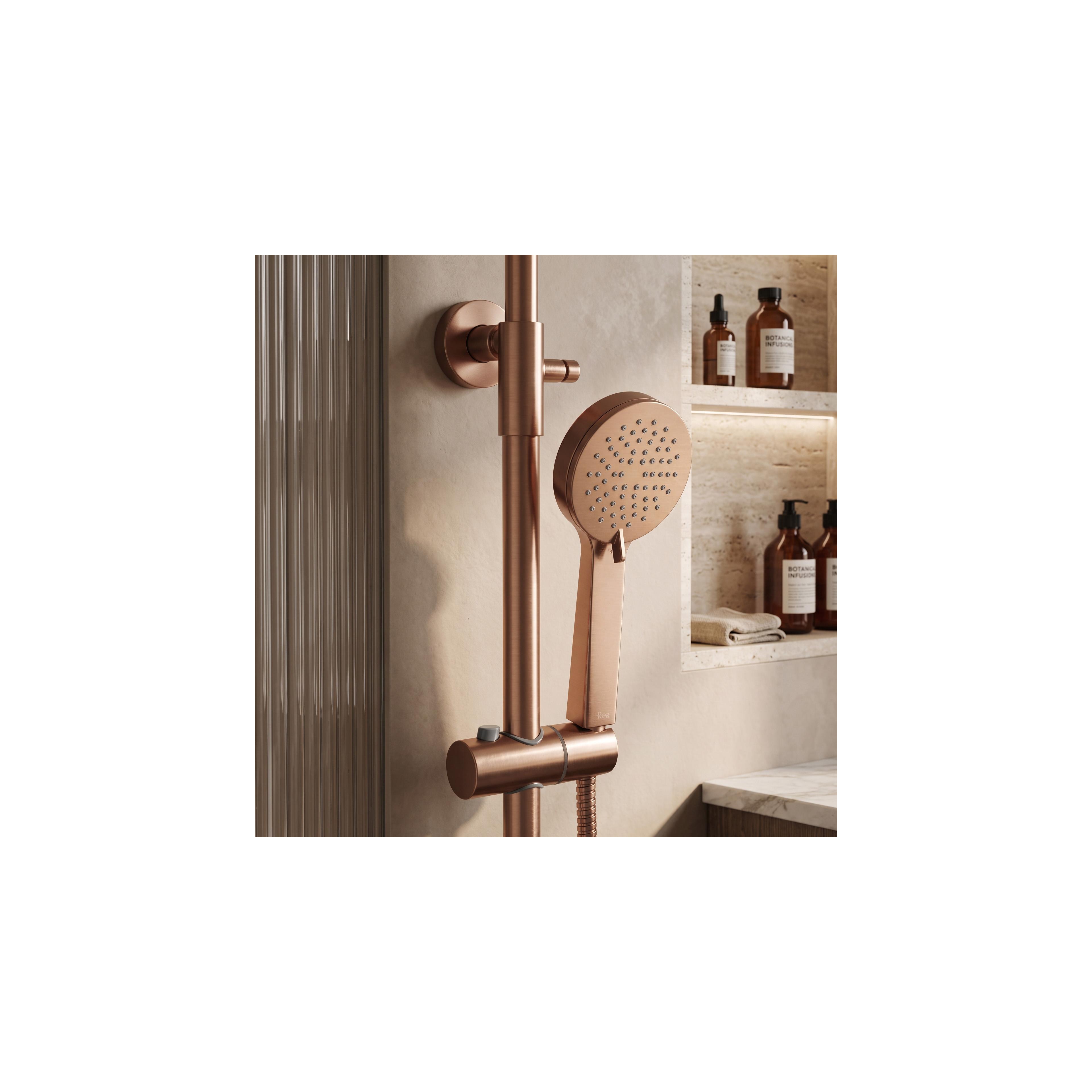 Shower set with thermostat Rea Parot Light Brush Copper