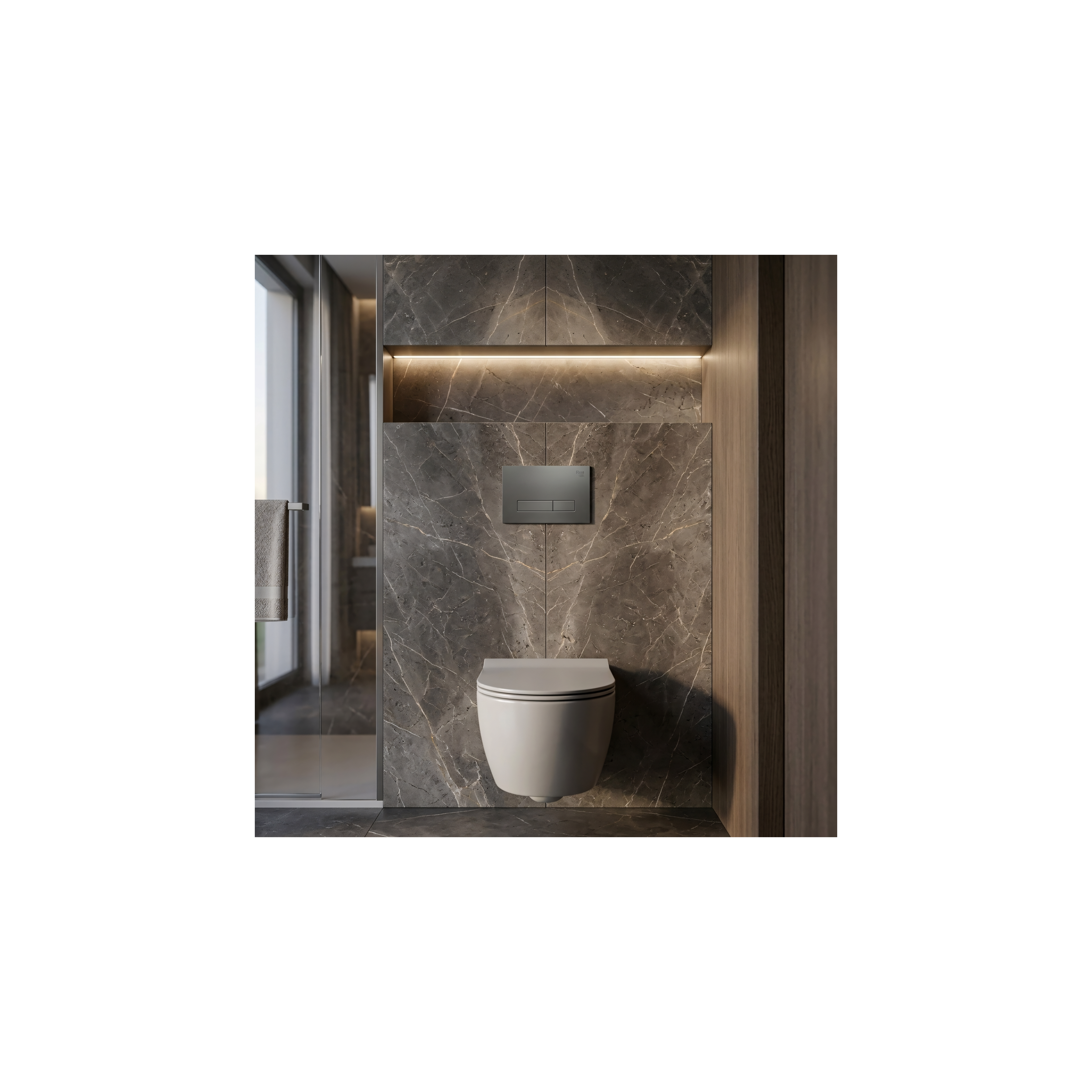 Montagerahmen Unterputz-Set Slim 024N für WC-Becken mit Drucktaste HD Tytan