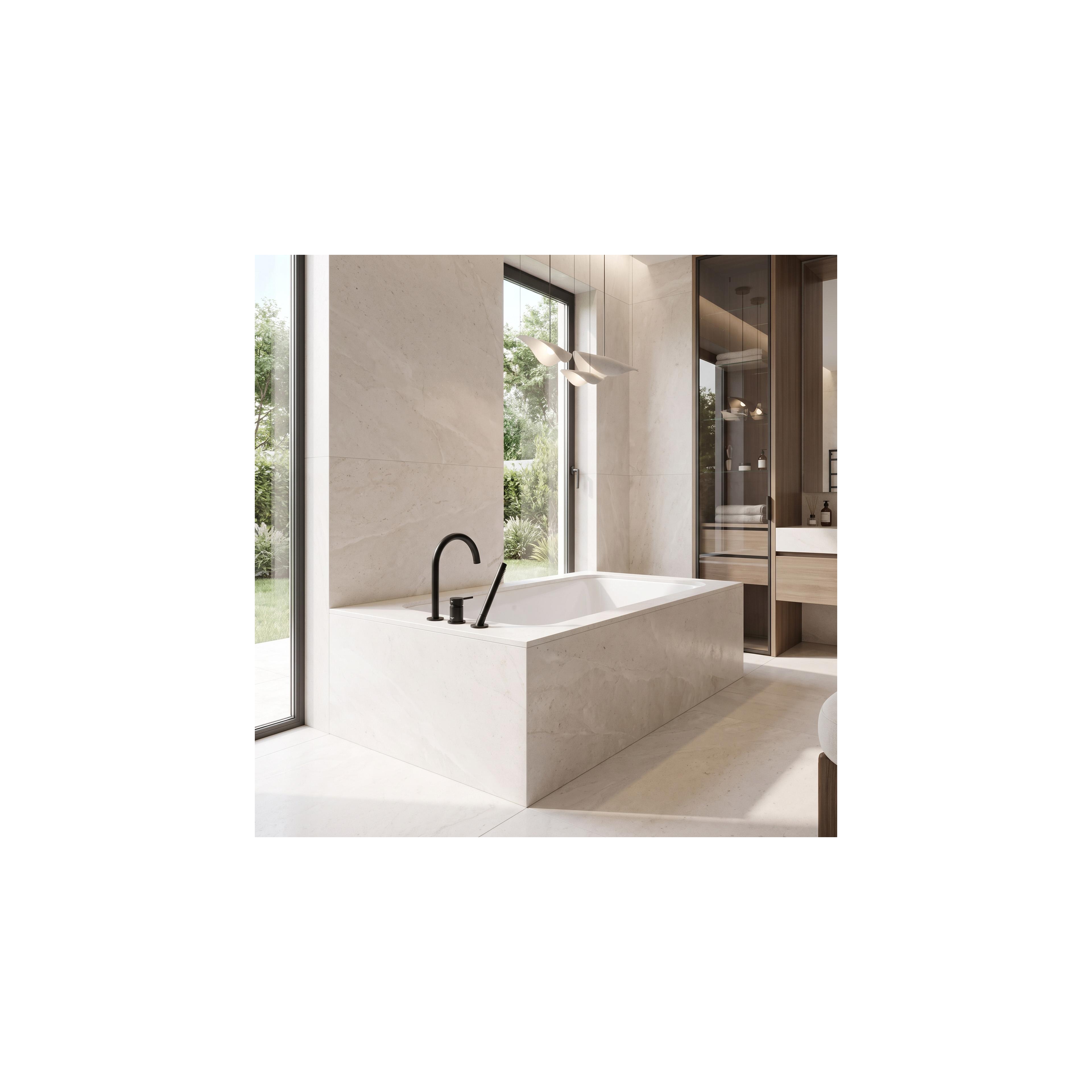 3-Loch-Badewannenarmatur Rea Lungo Black