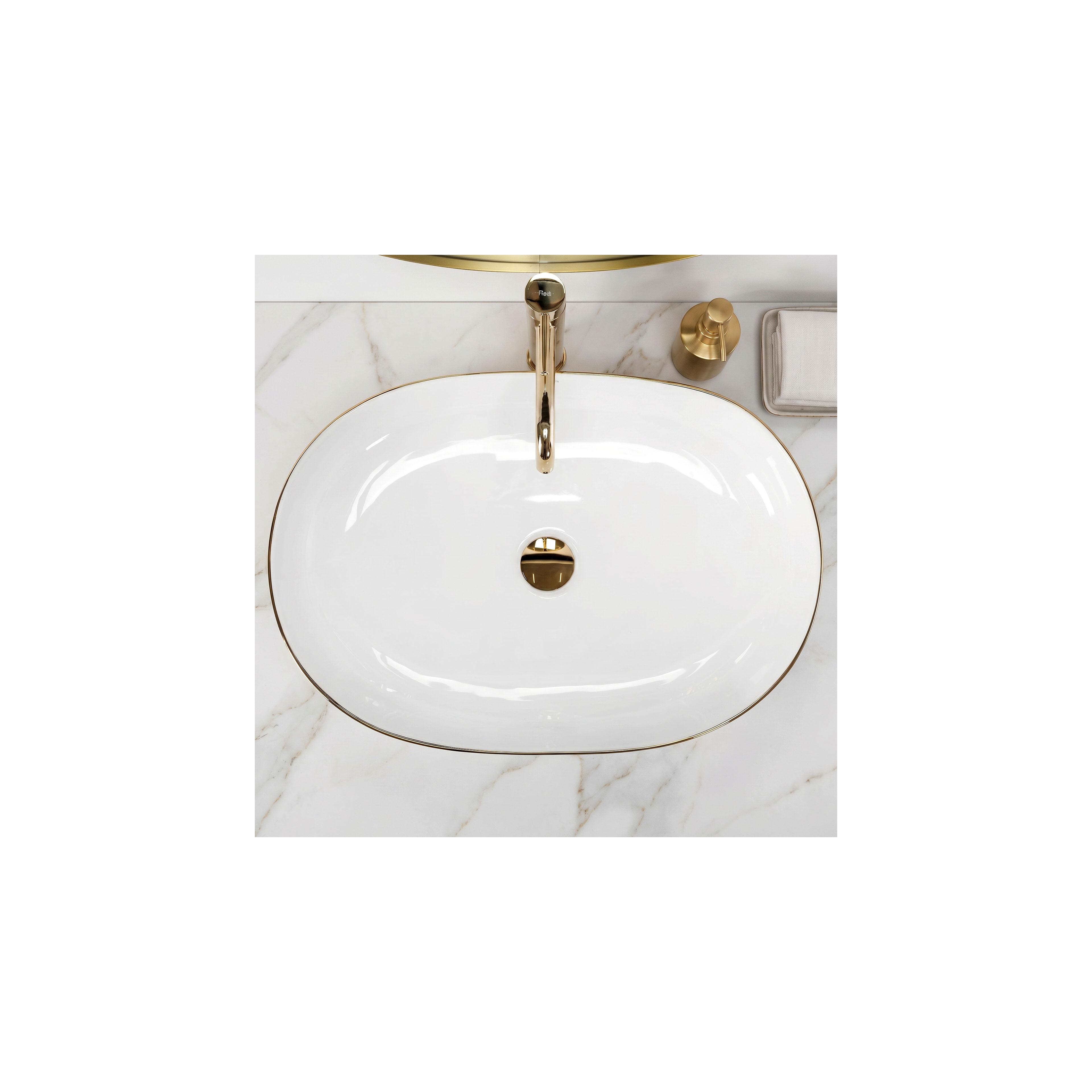 Aufsatzwaschbecken Rea CLEO white Black edge