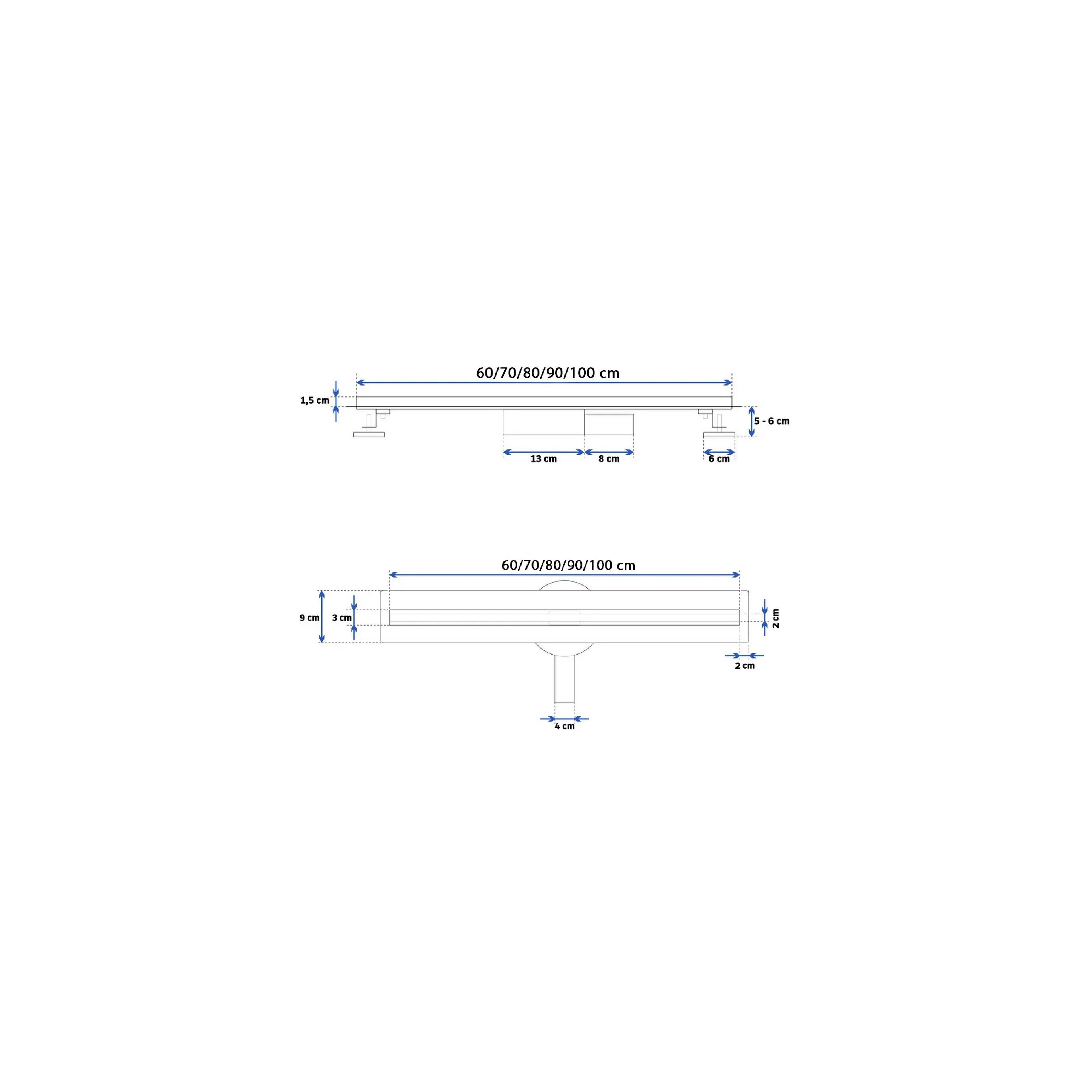 Linear drainage Rea Neo Slim Mirror Gold Pro 50 50