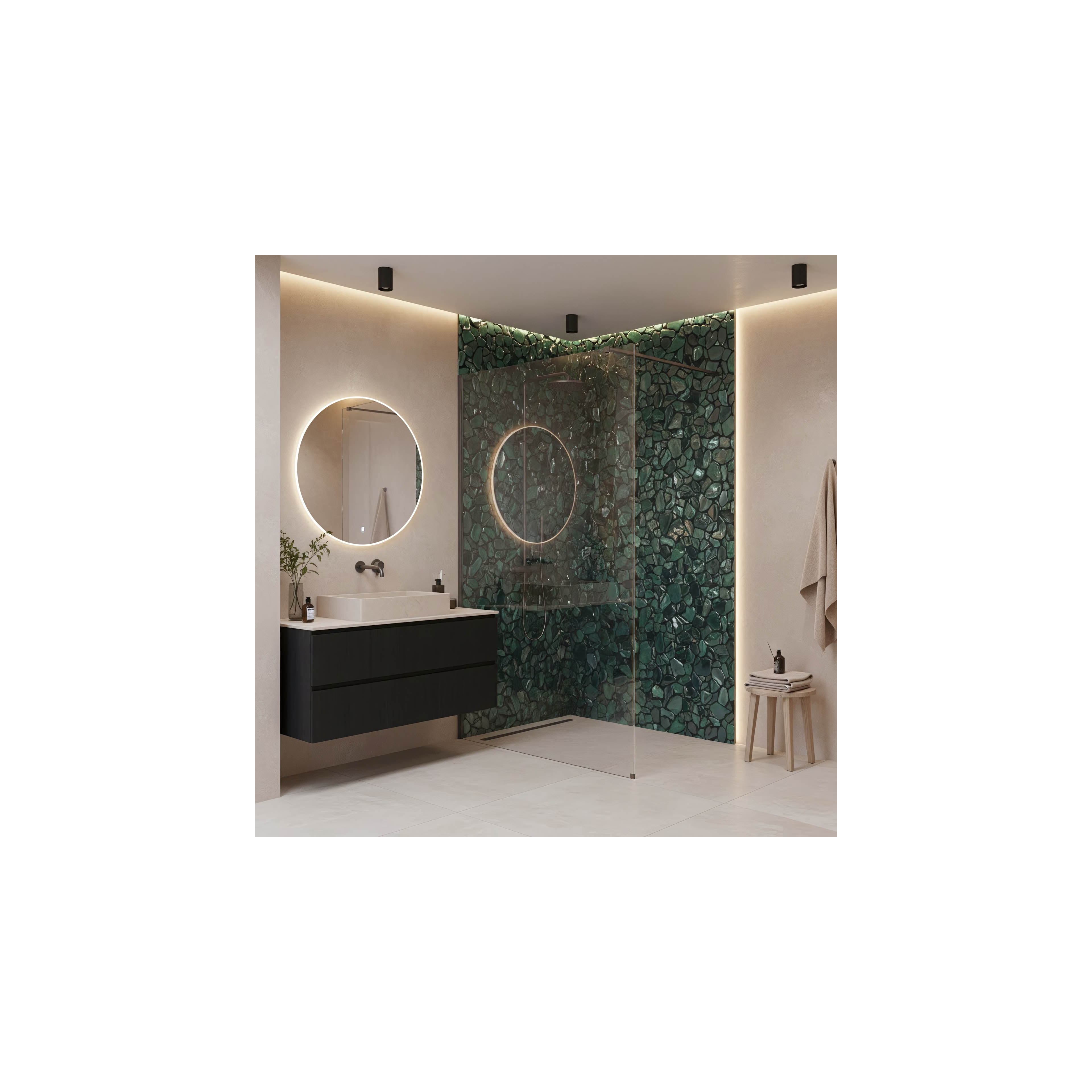 Duschwand Rea Flexi Transparent / Titan 140