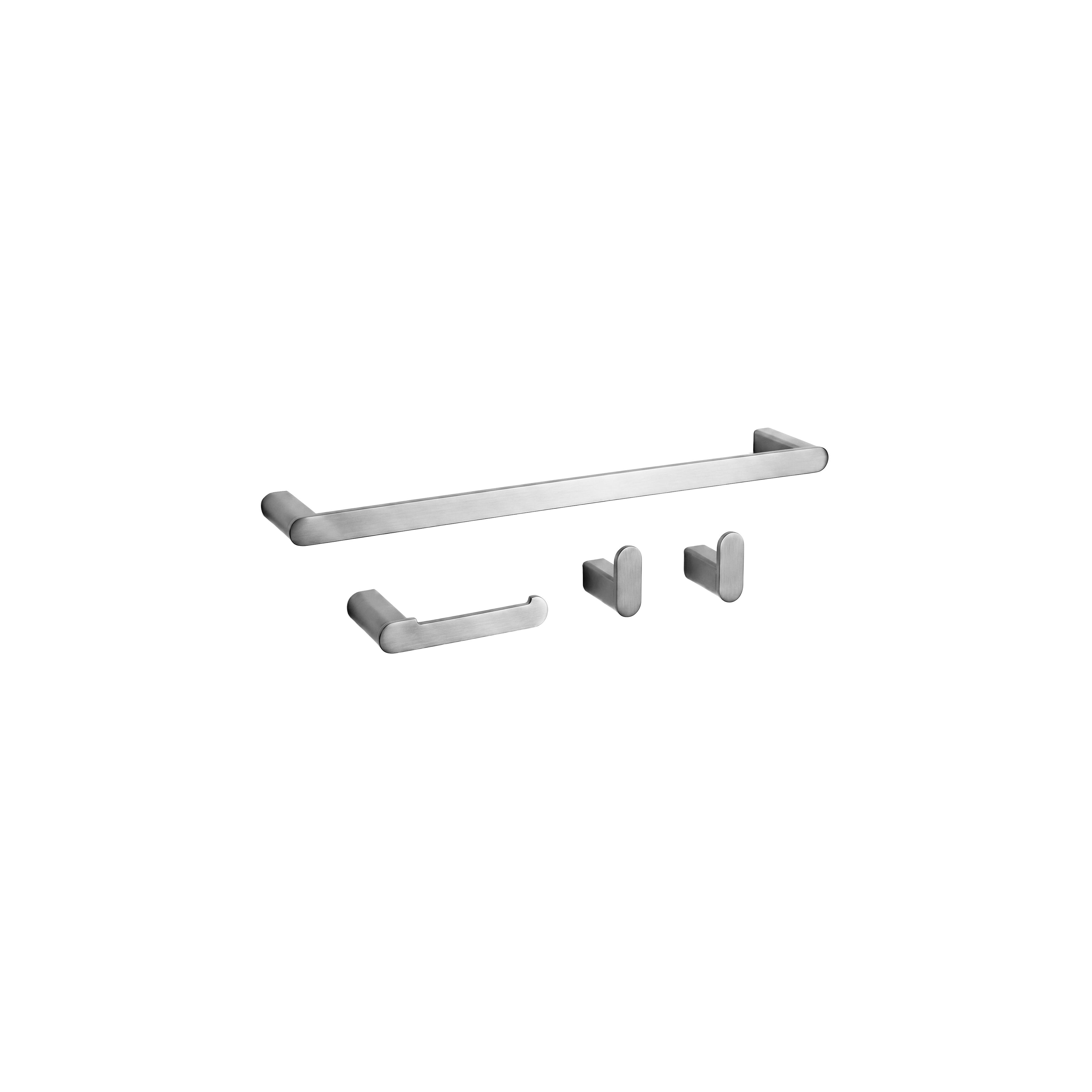 Badezimmer-Accessoire-Set Mati Brush Nickel 4-teilig