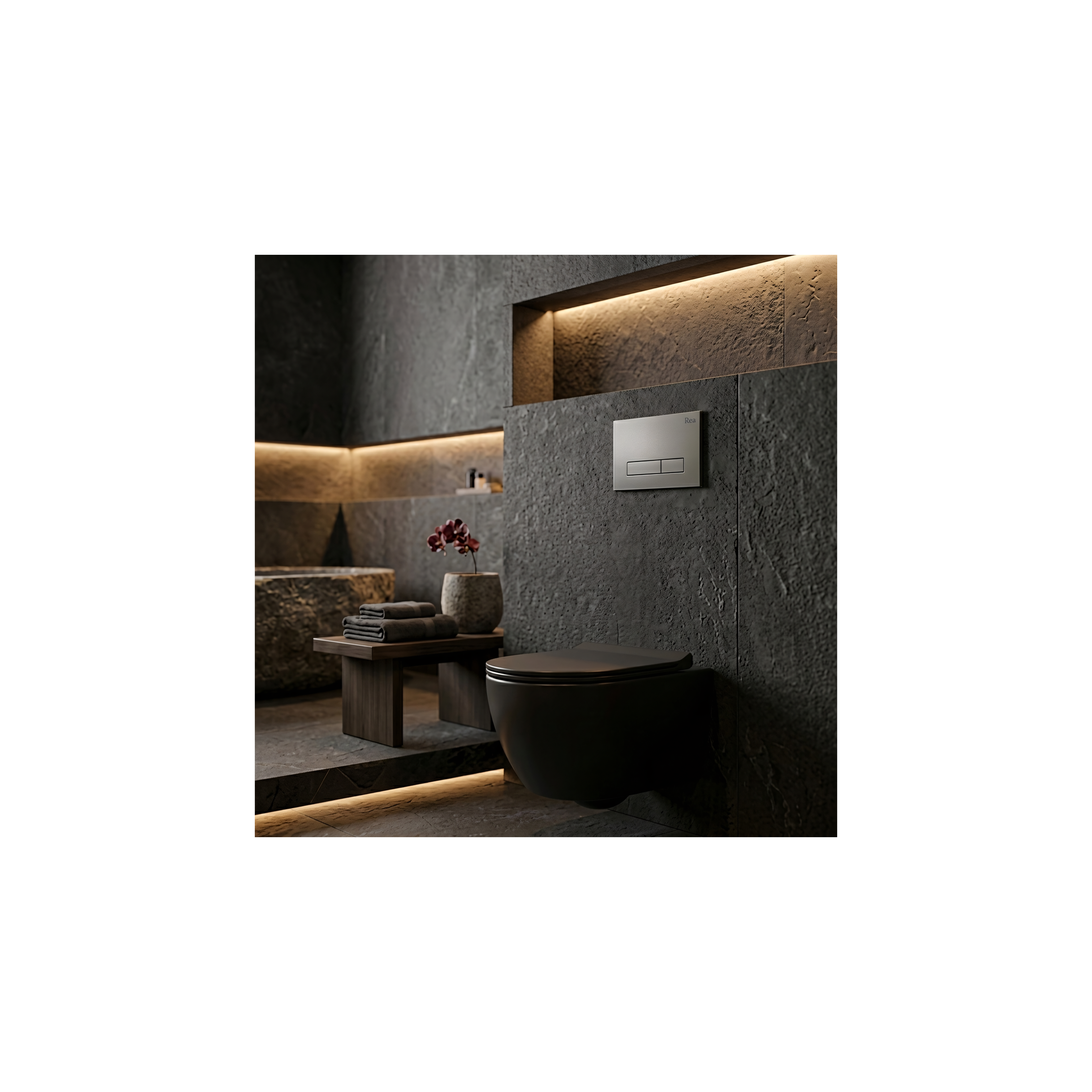 Montagerahmen Unterputz-Set Slim 024N für WC-Becken mit Drucktaste HD Tytan