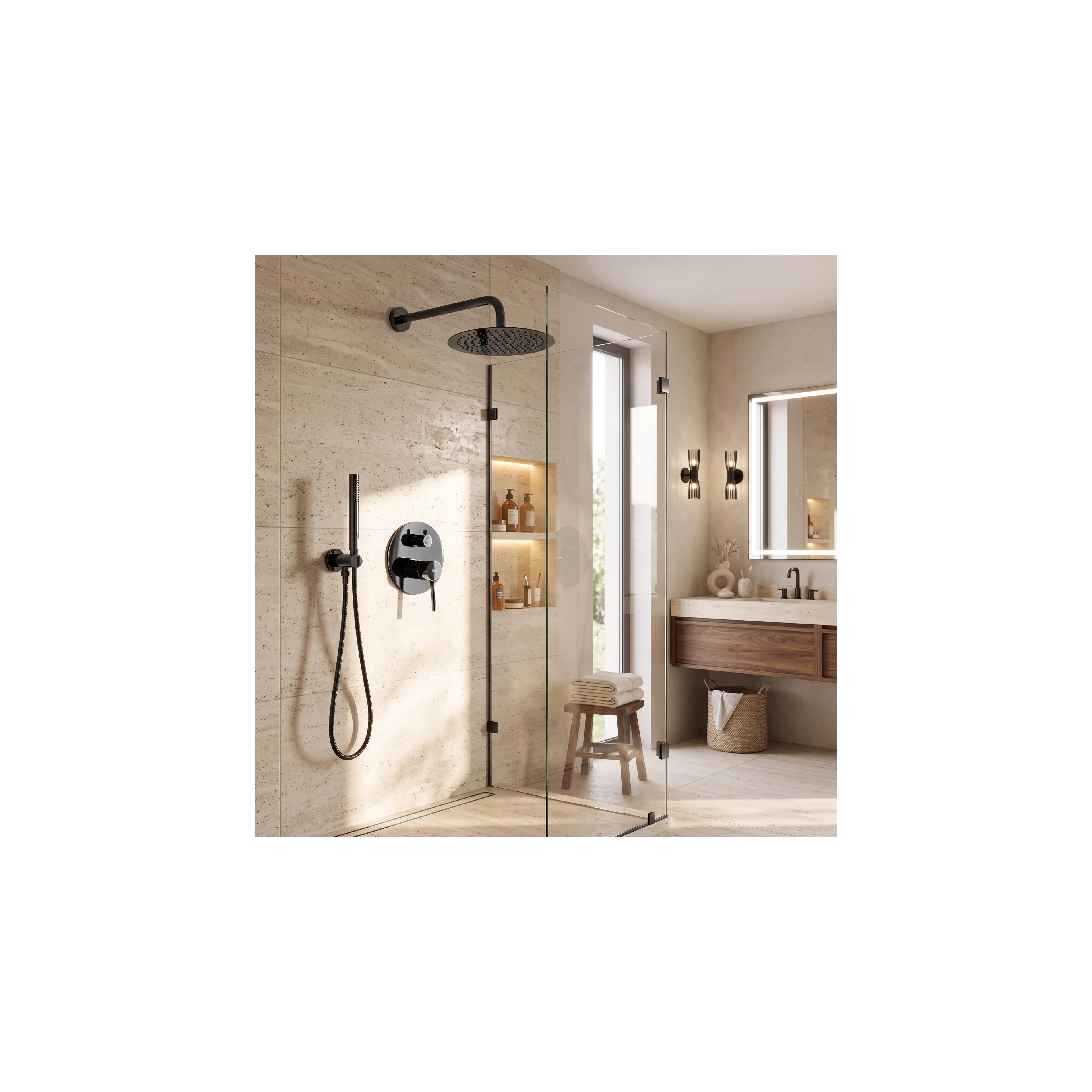 Kit de douche encastré REA Lungo Black Metallic + BOX