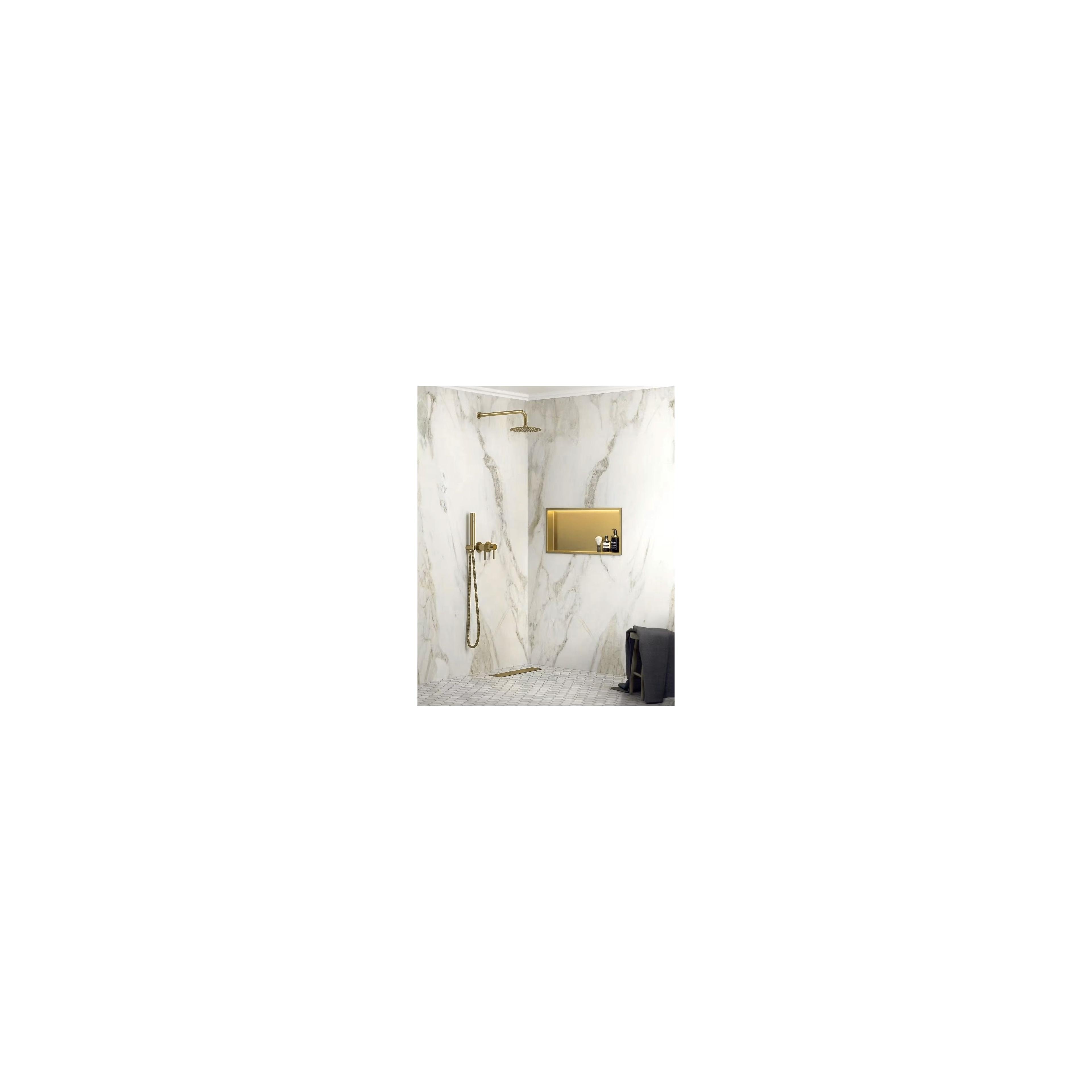 WANDEINBAU-BADEZIMMERREGAL LED 30x45 brush gold