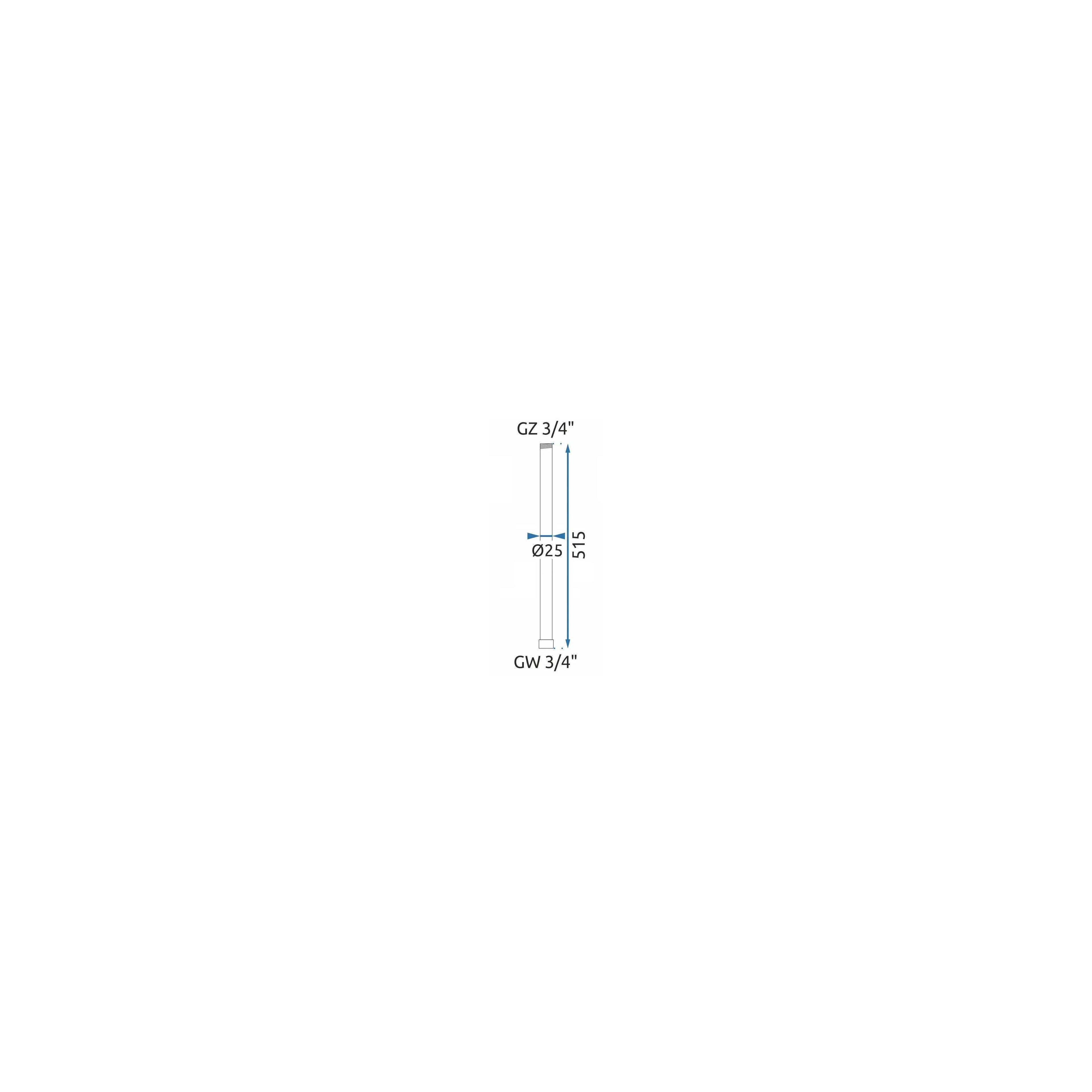 Extension for a bathtub and shower set brush nickel 50cm