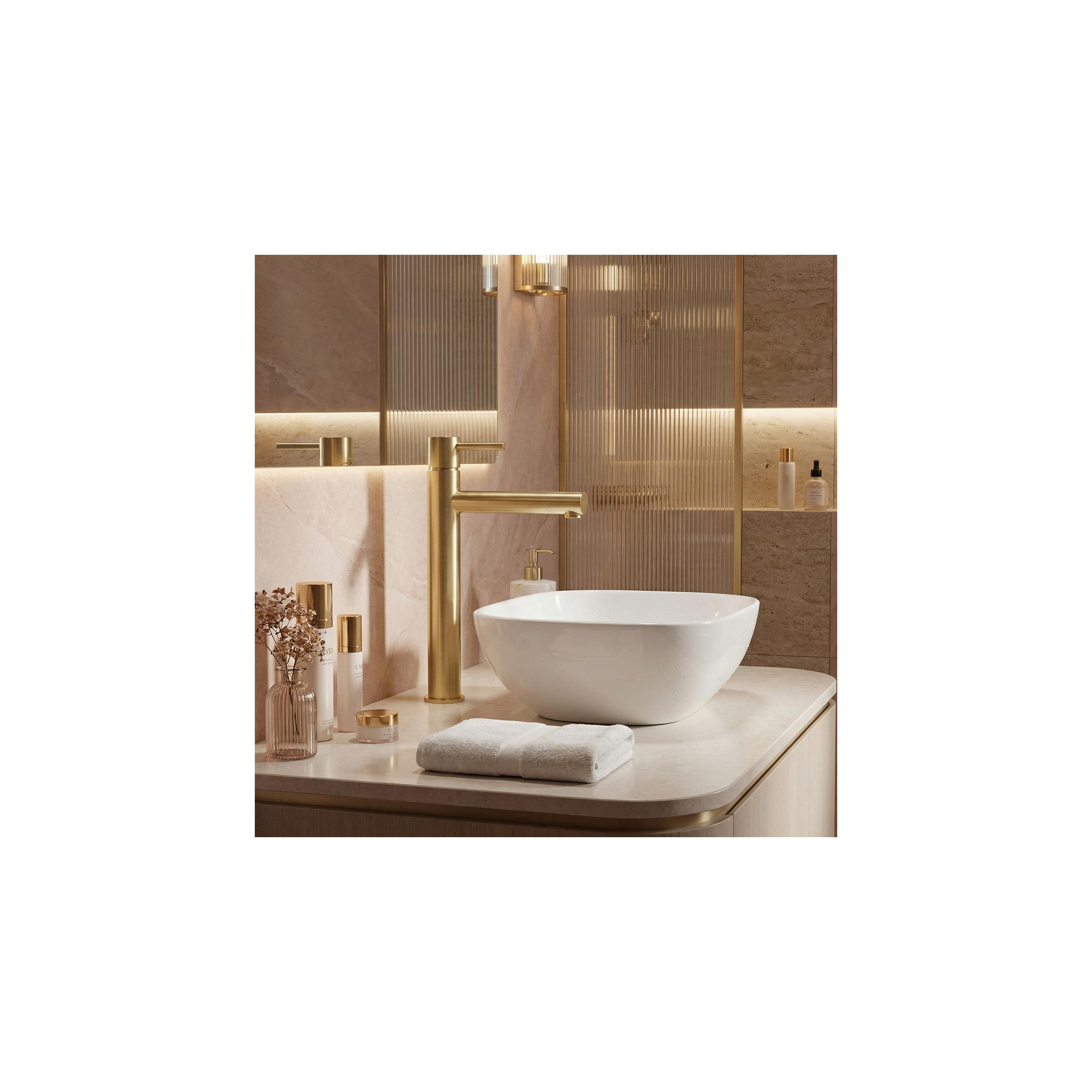 Waschbeckenarmatur Rea Tess Brush Gold High