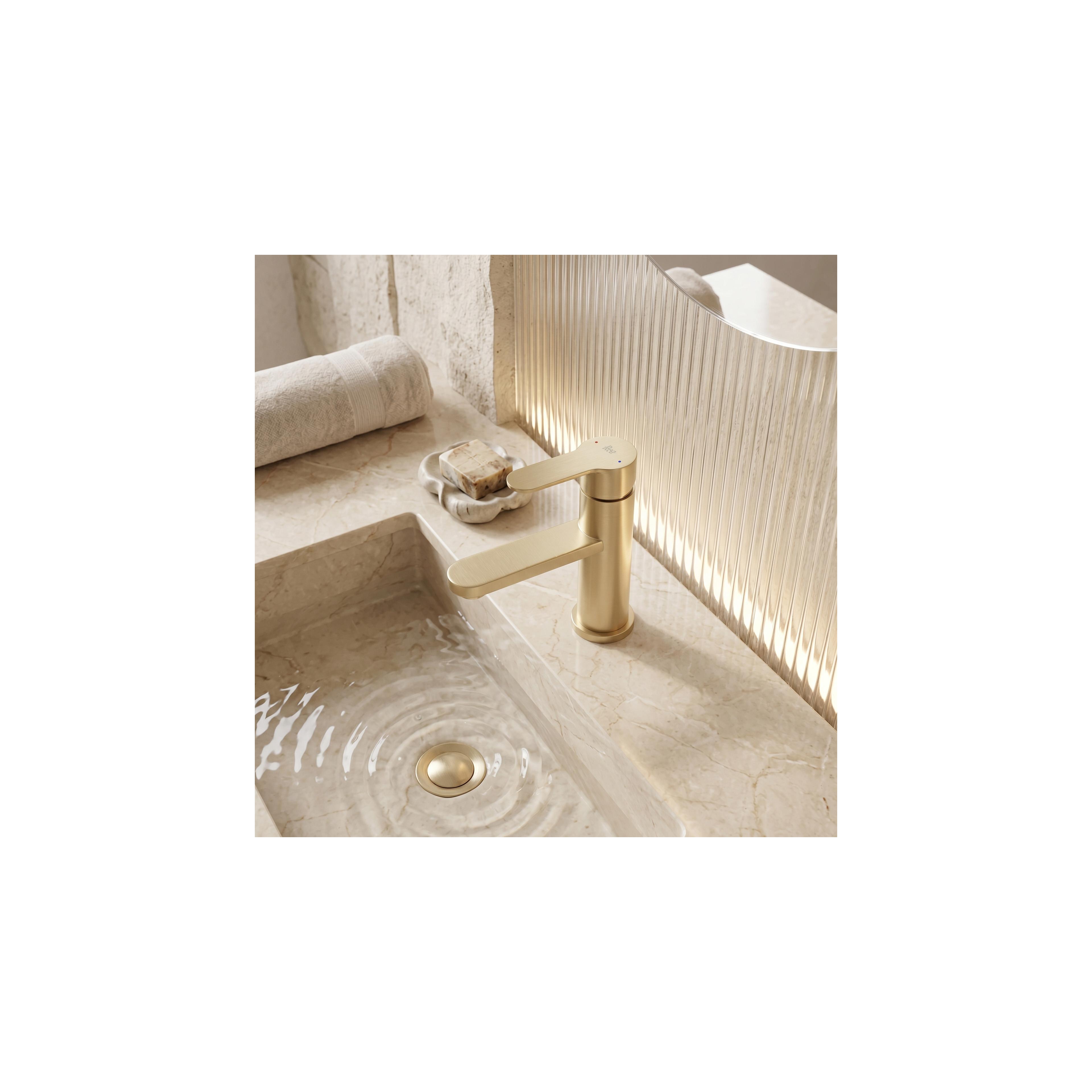 Waschbeckenarmatur Rea Arcos Brush Gold