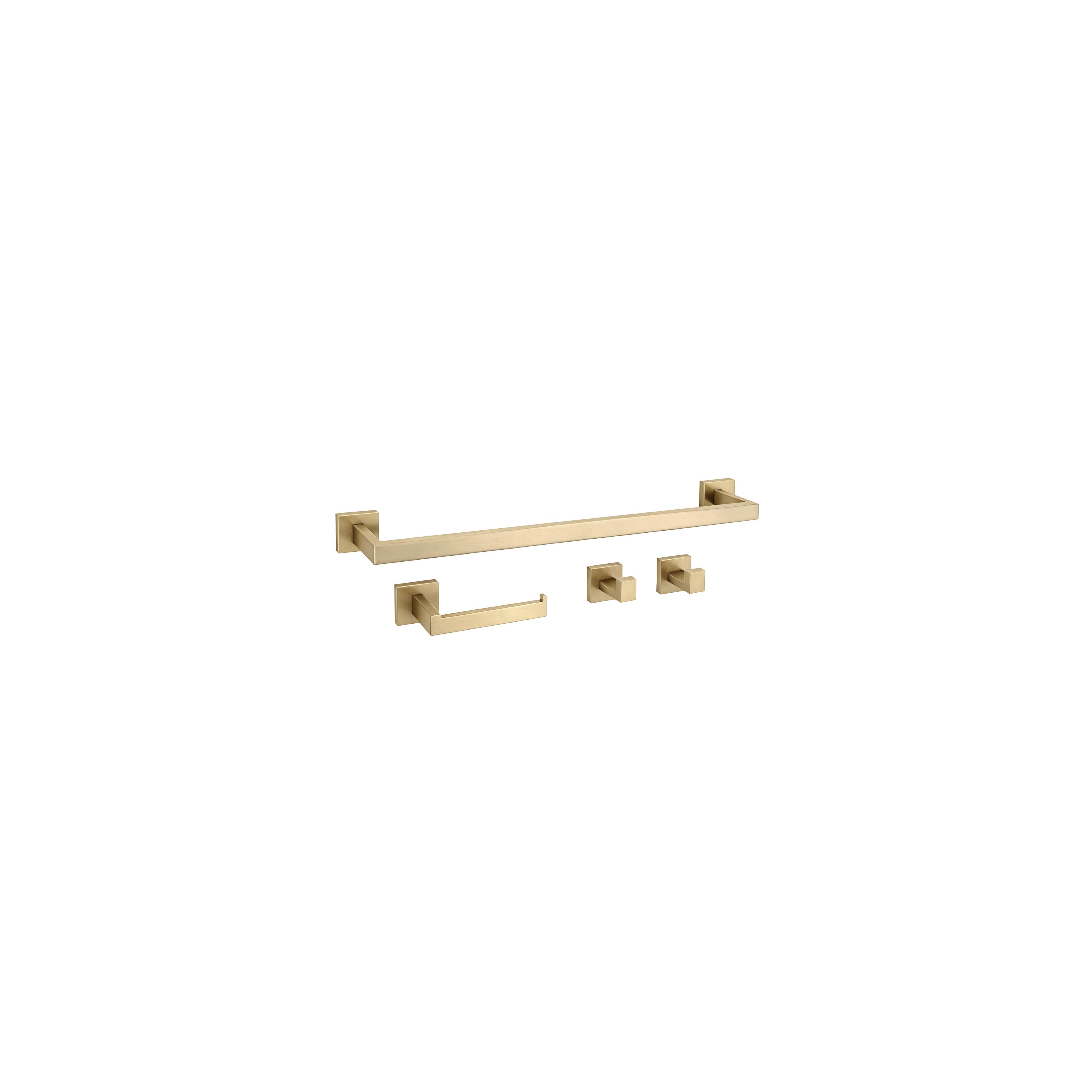 Badezimmer-Accessoire-Set Rio Brush Gold 4-teilig