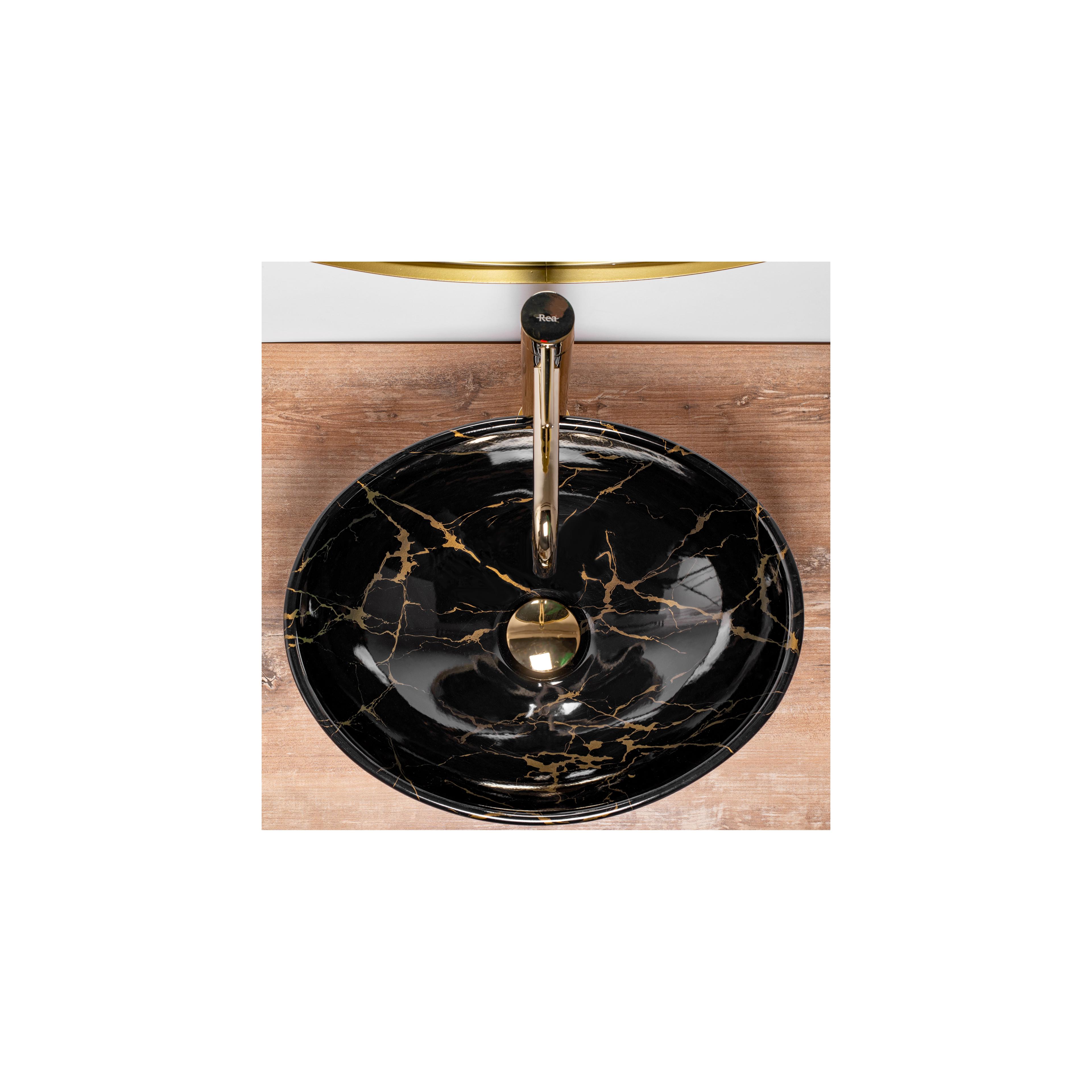 Countertop washbasin REA Sofia Black Marble