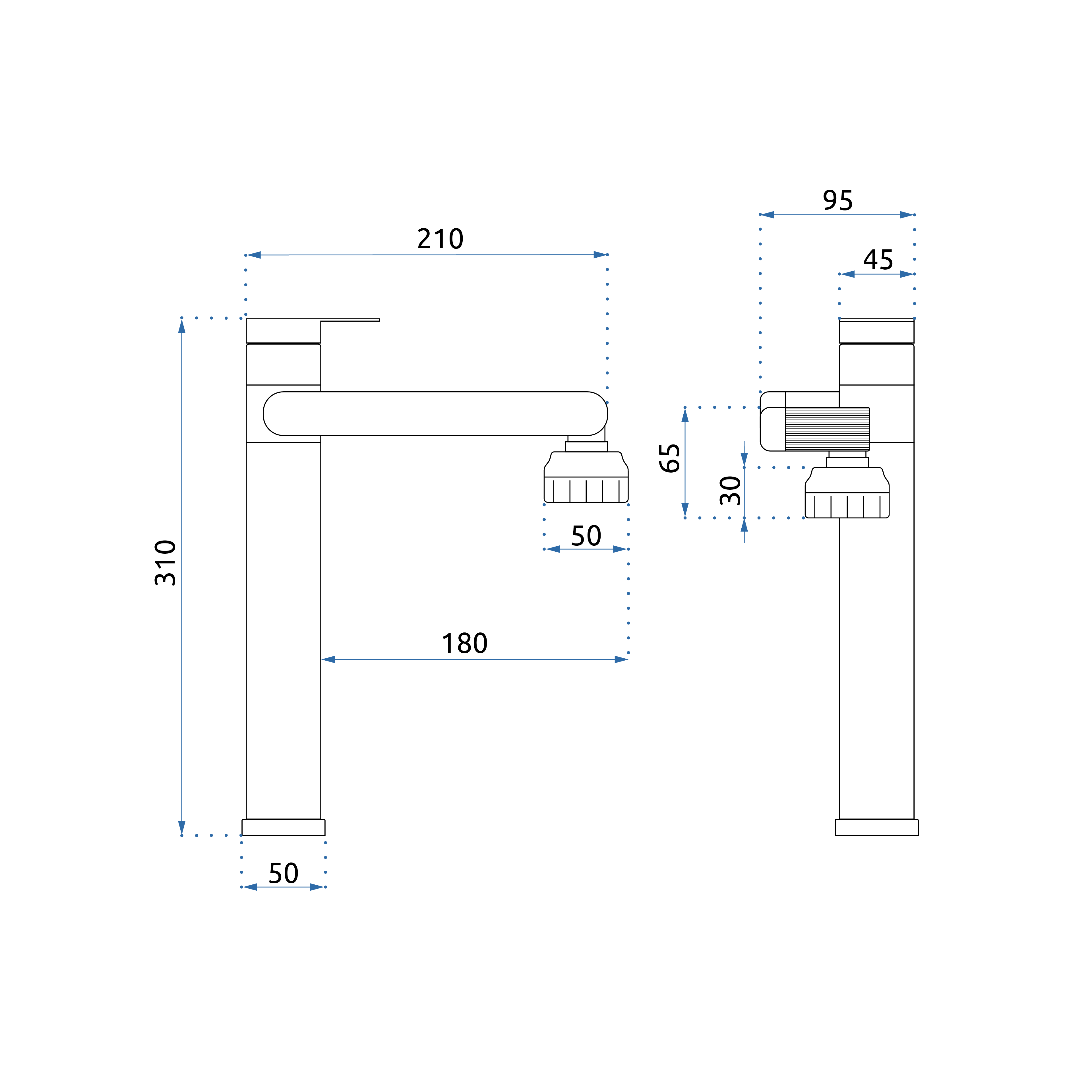 Waschbeckenarmatur Rea PACO Nickel Brush INOX High