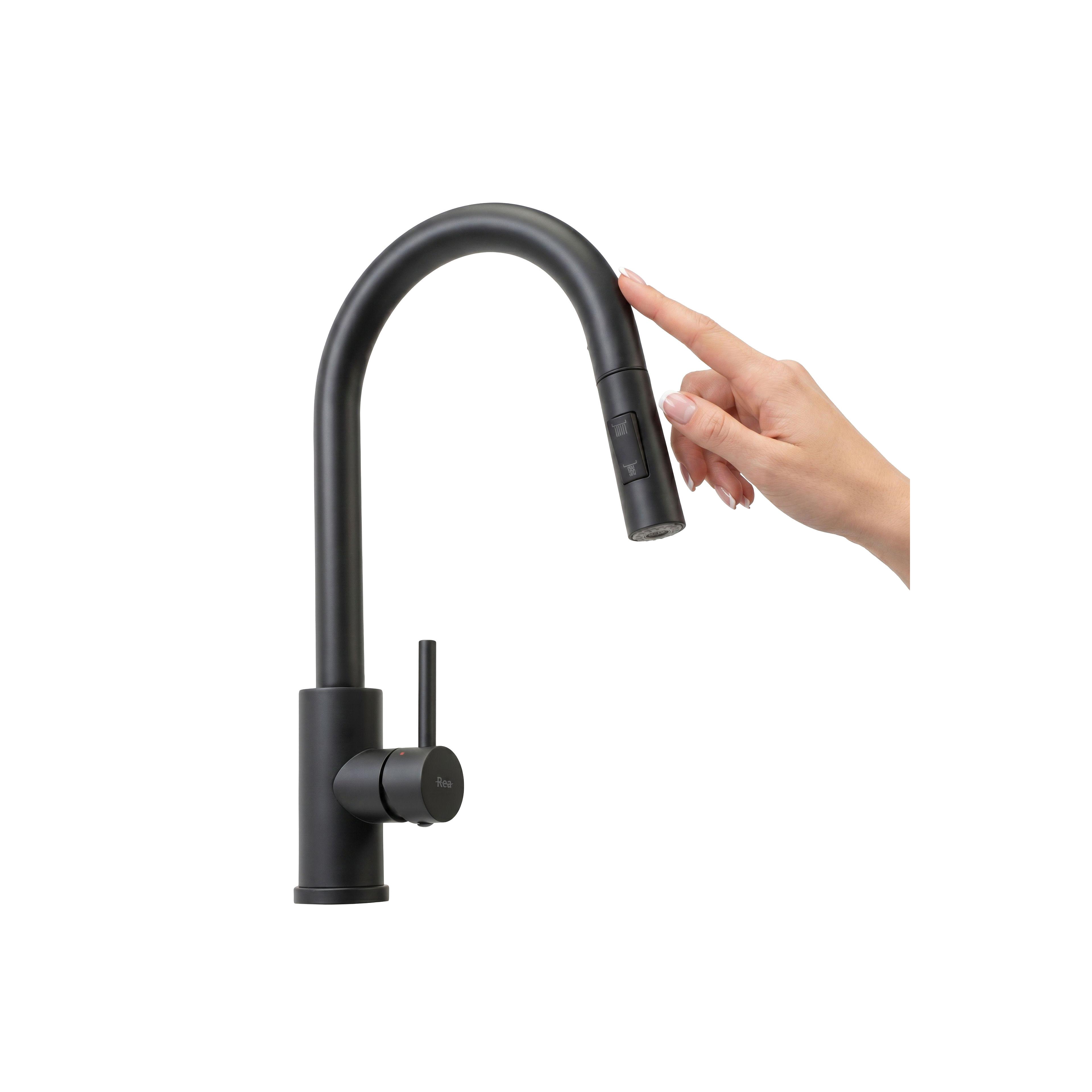 Смеситель кухонный Rea Fresh Touch Black Matt