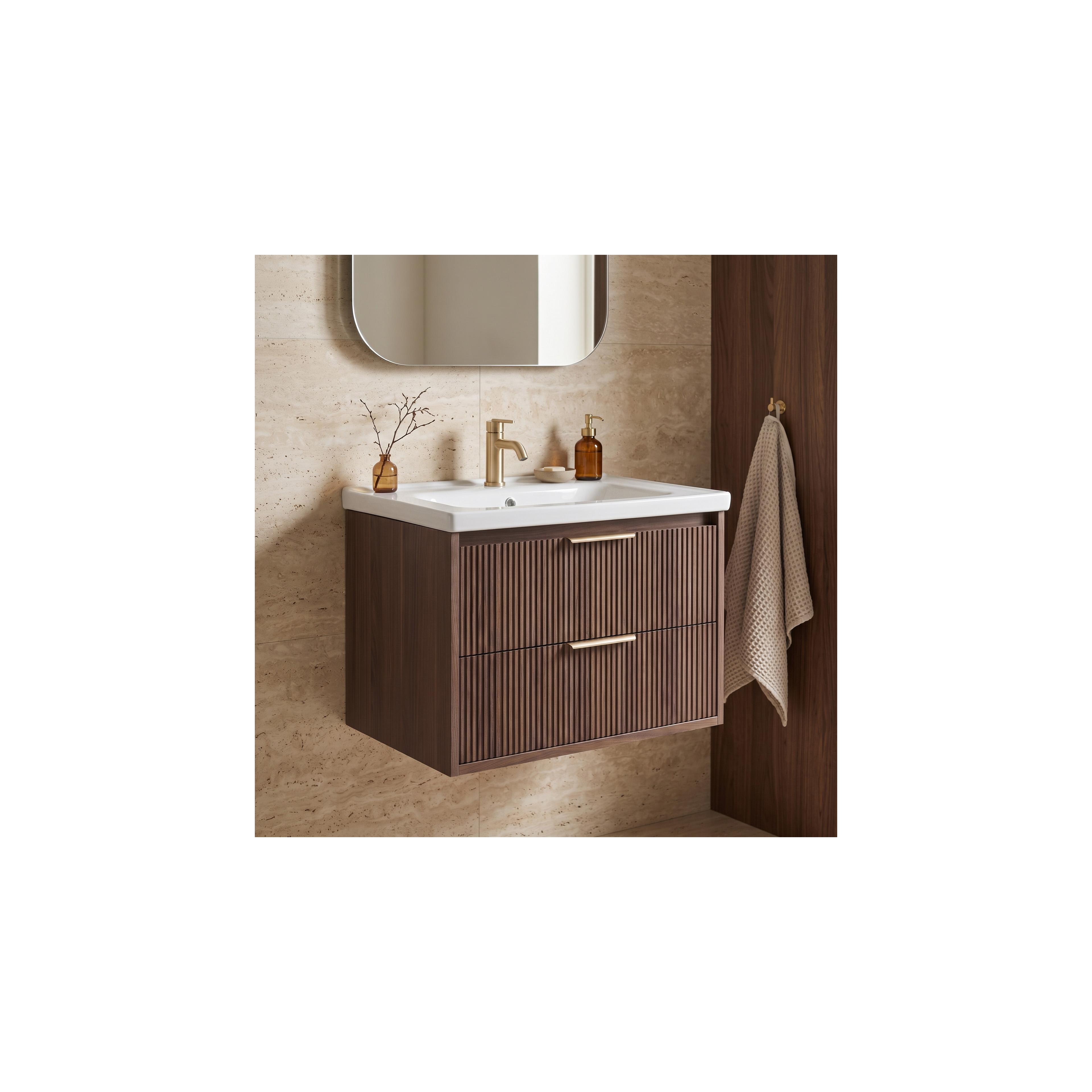 Szafka łazienkowa z umywalką Rea Sherry 60cm Brown Walnut