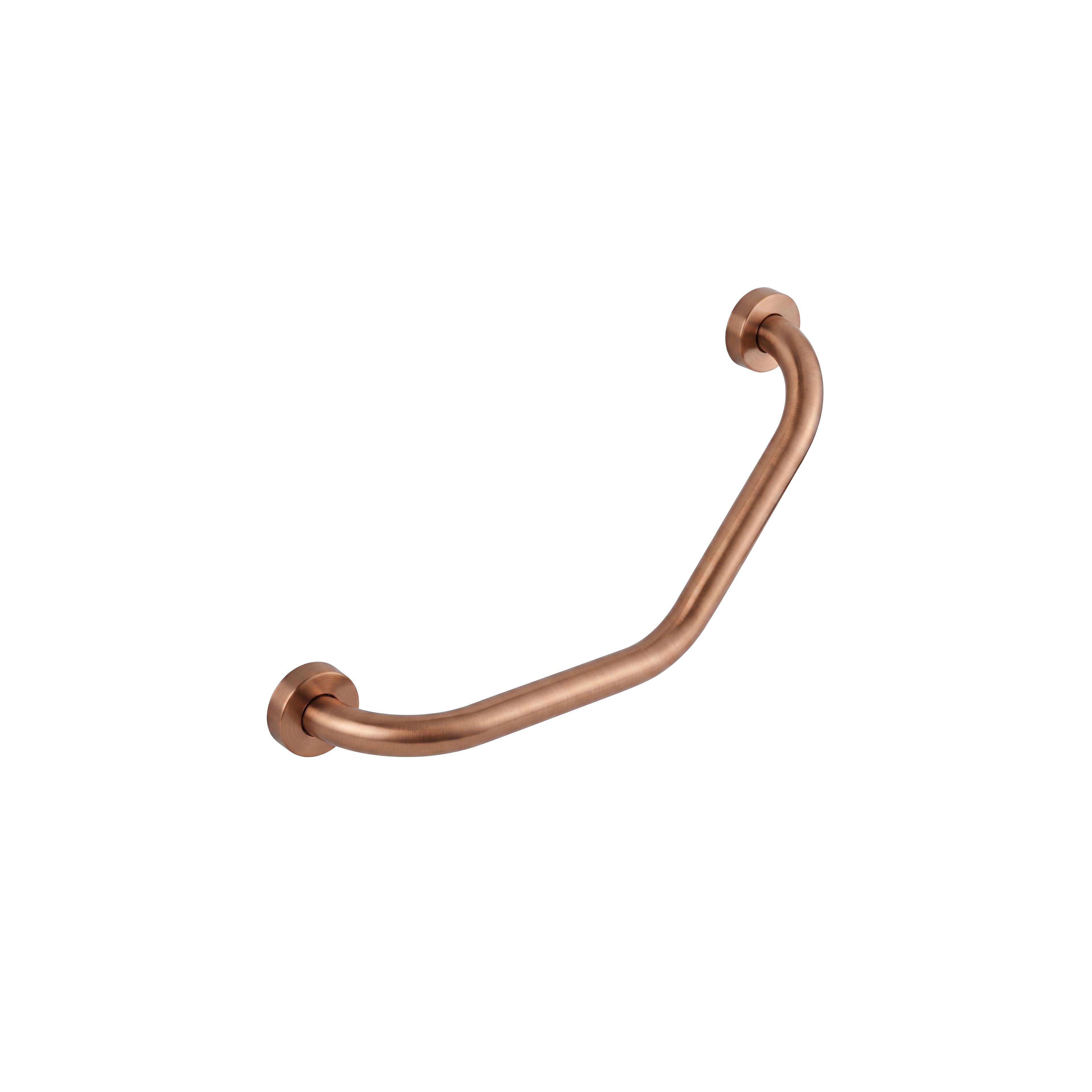 Angewinkelte Badezimmer-Haltestange BRUSH COPPER