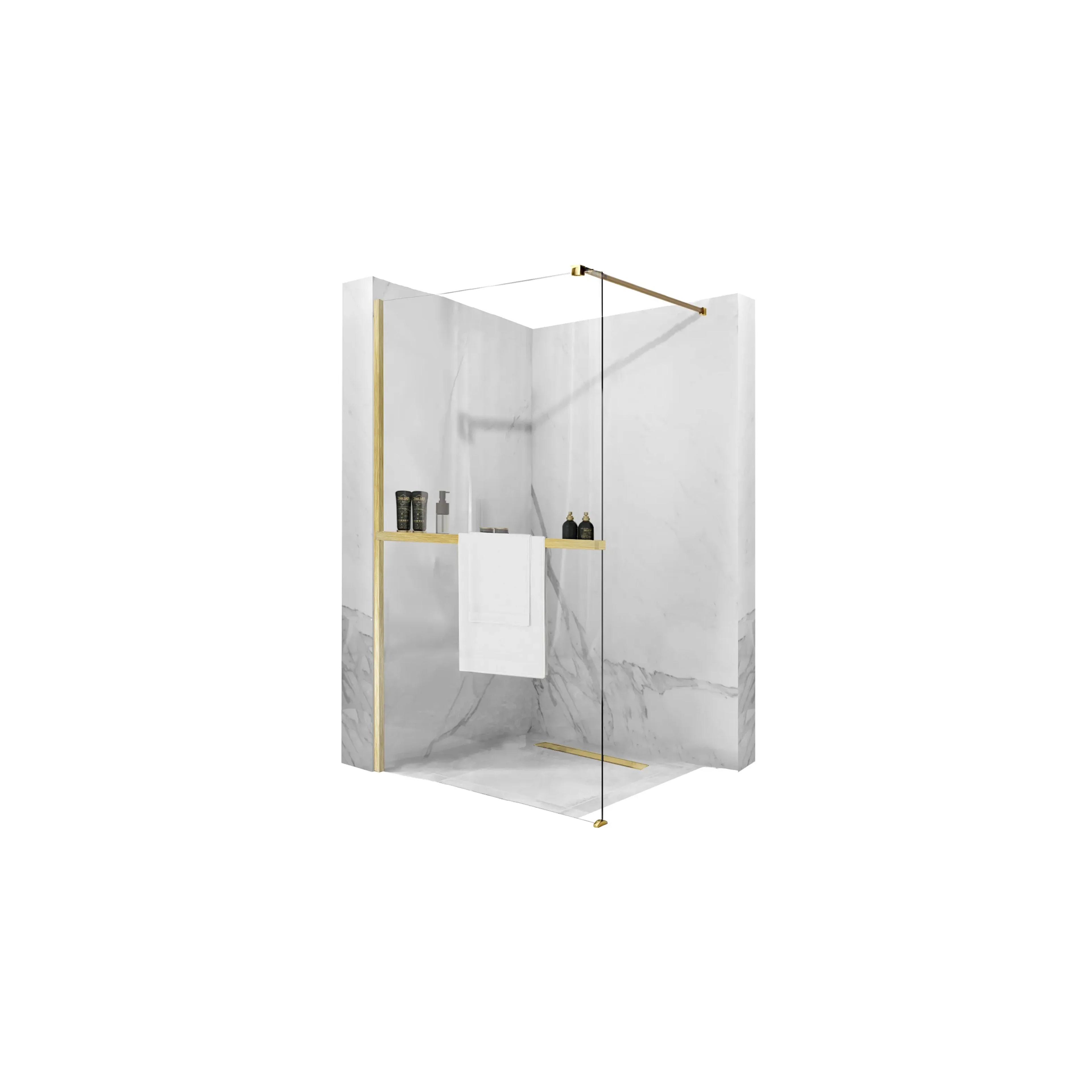 Duschwand Rea Aero Gold Brush N 100 Walk In + EVO