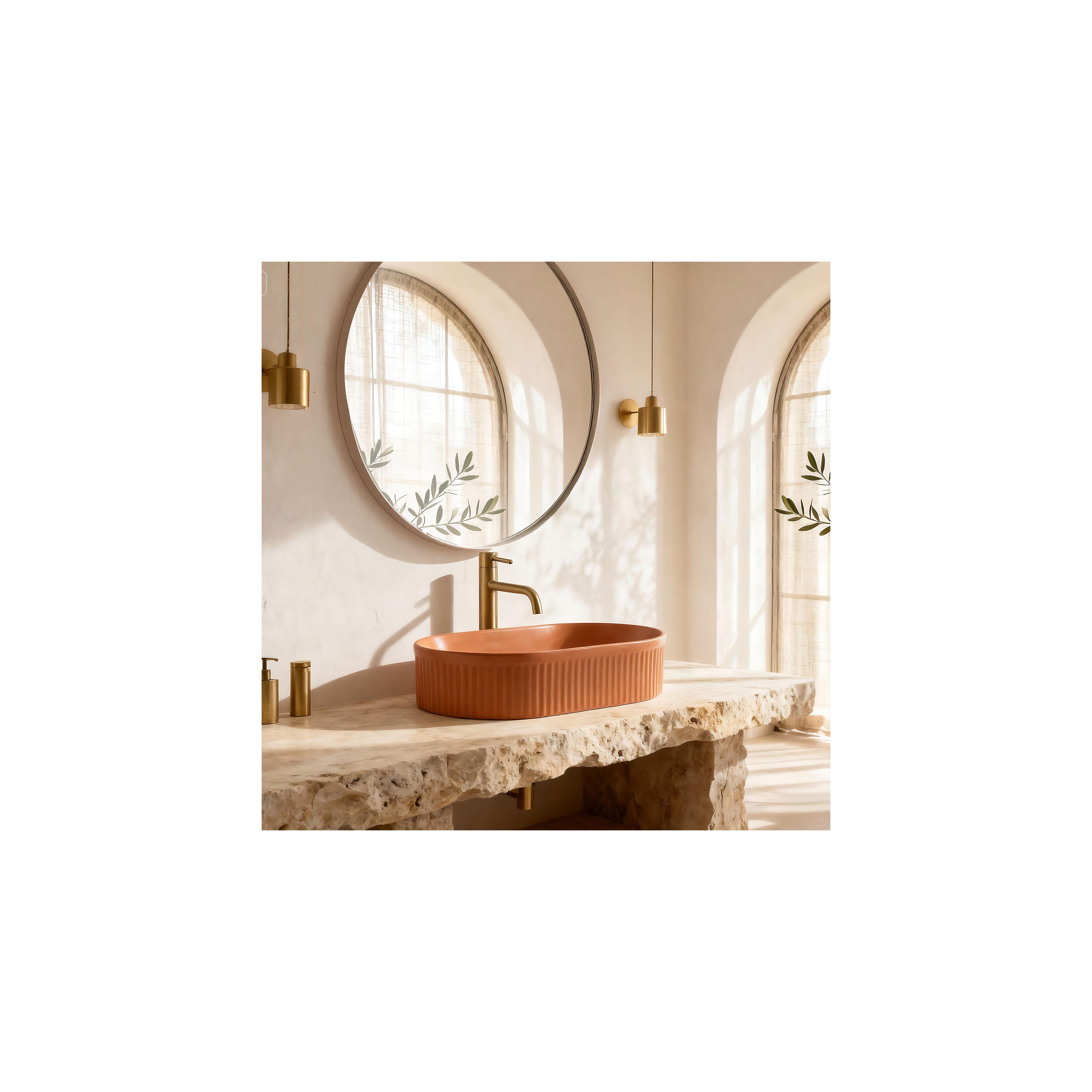 Countertop washbasin Rea Vanda Cinnamon Matt